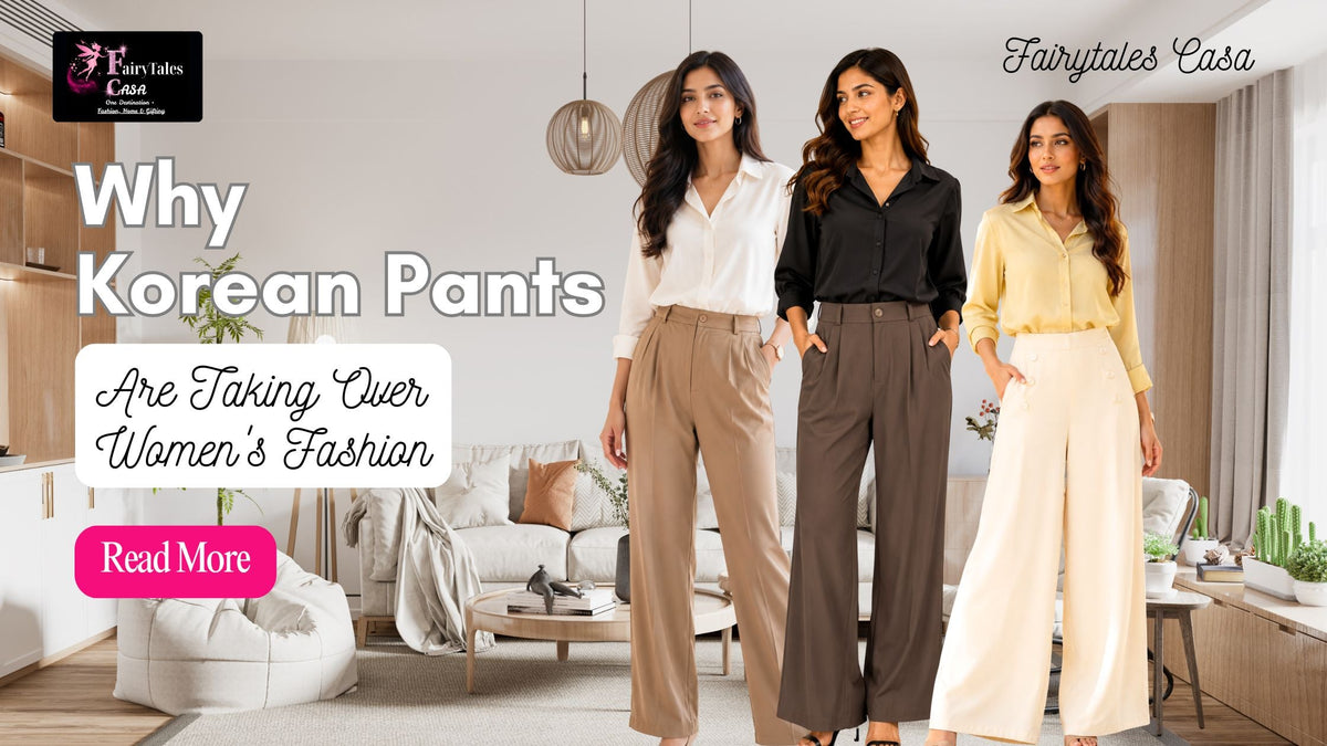 Woman wearing stylish Korean pants with a fitted top