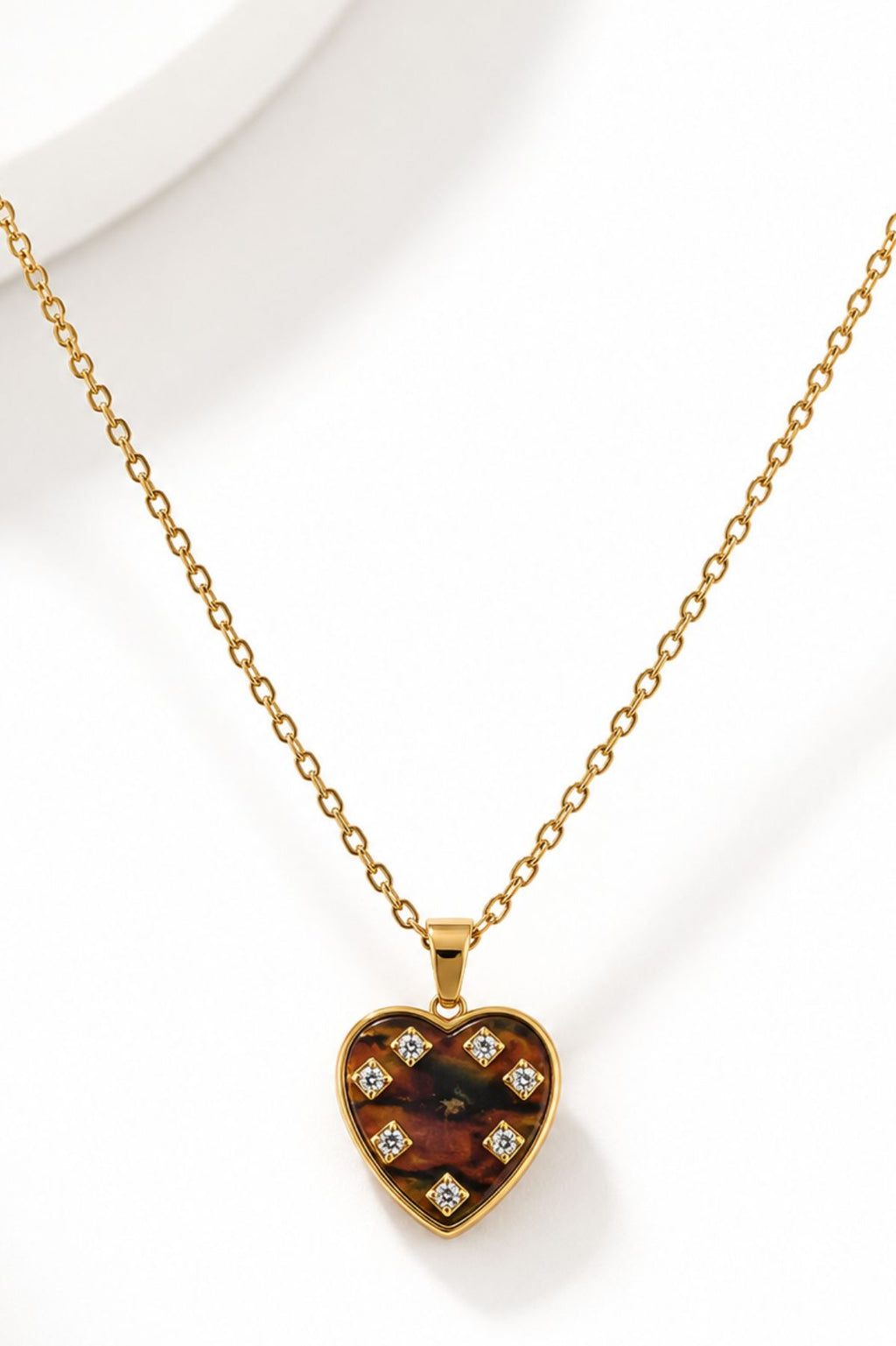 Crystal Heart Pendant Chain