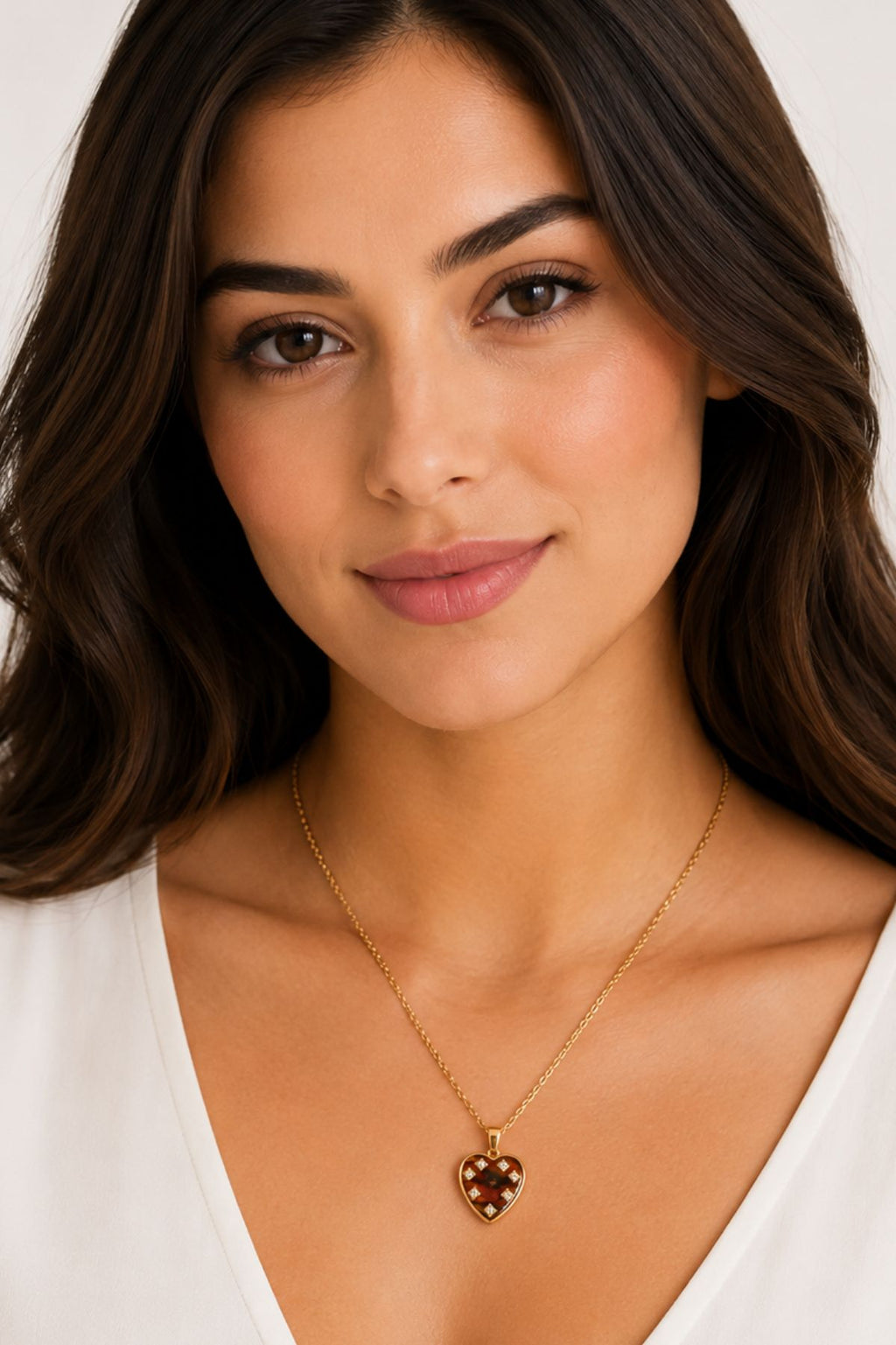 Crystal Heart Pendant Chain