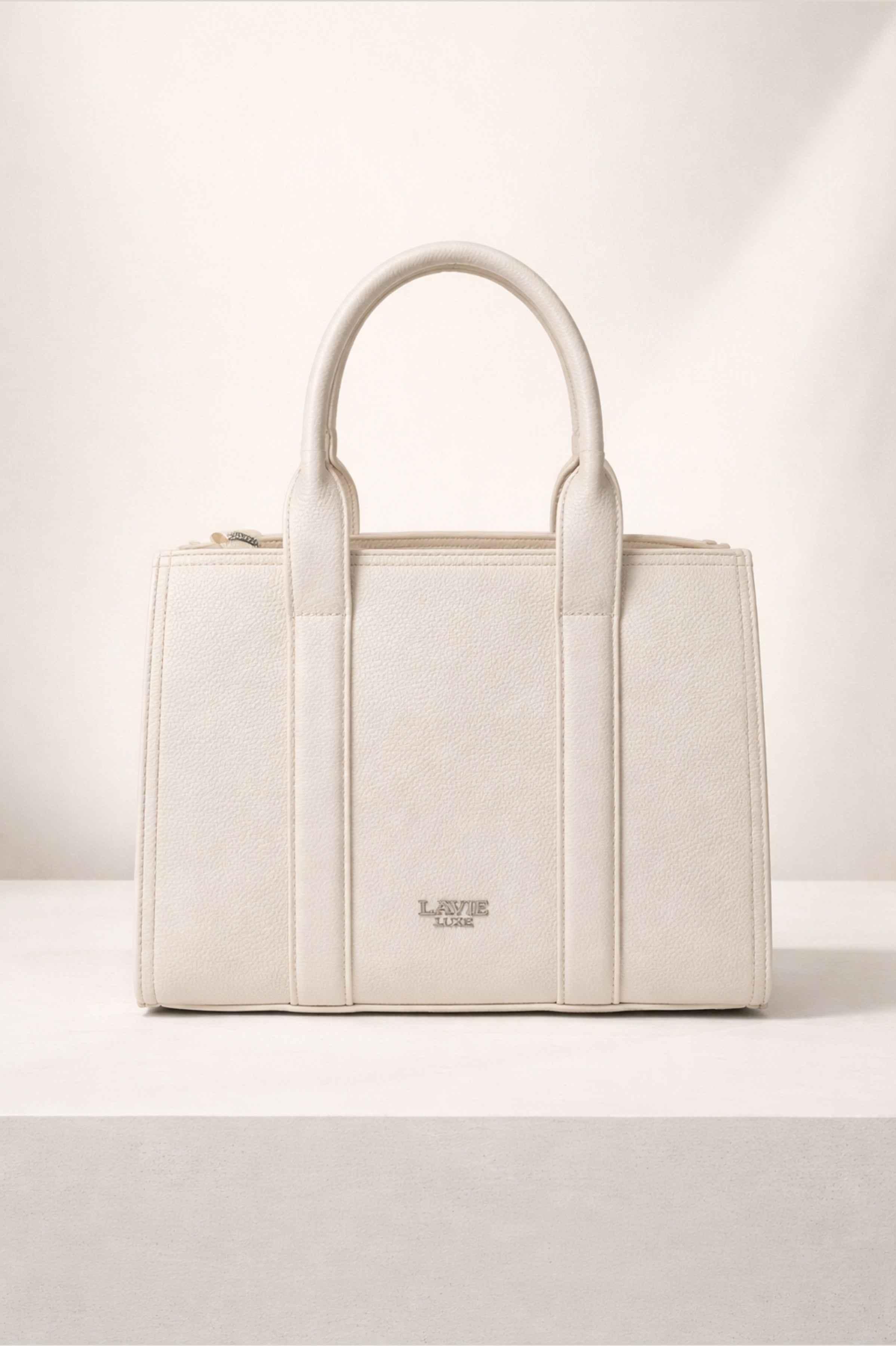 Cobs 25 Medium Textured Satchel Bag for Women – Off White
