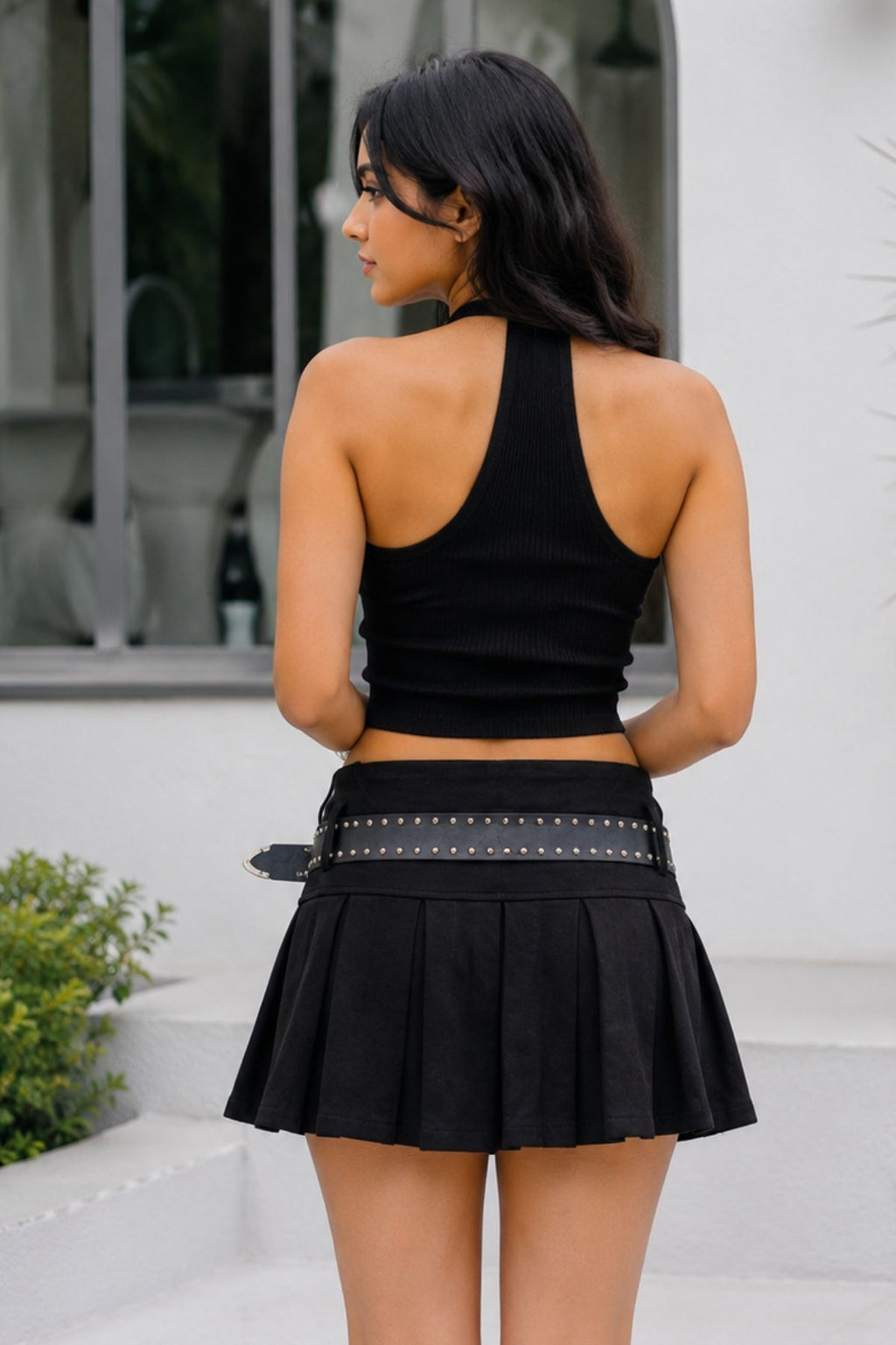 Black Noir Prism Sequin Mini Skirt