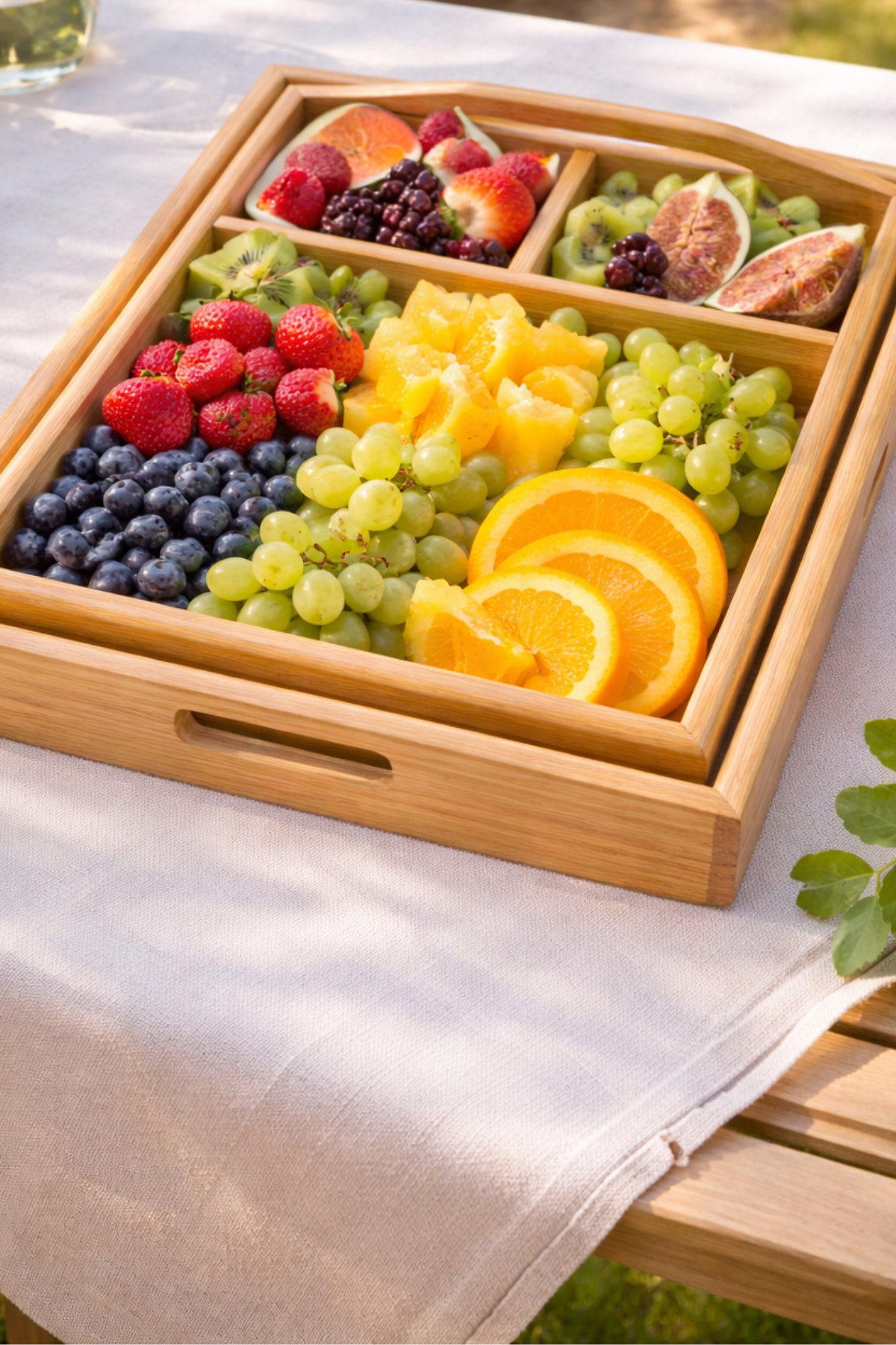 Classic Bamboo Wooden Serving Tray – Set of 3