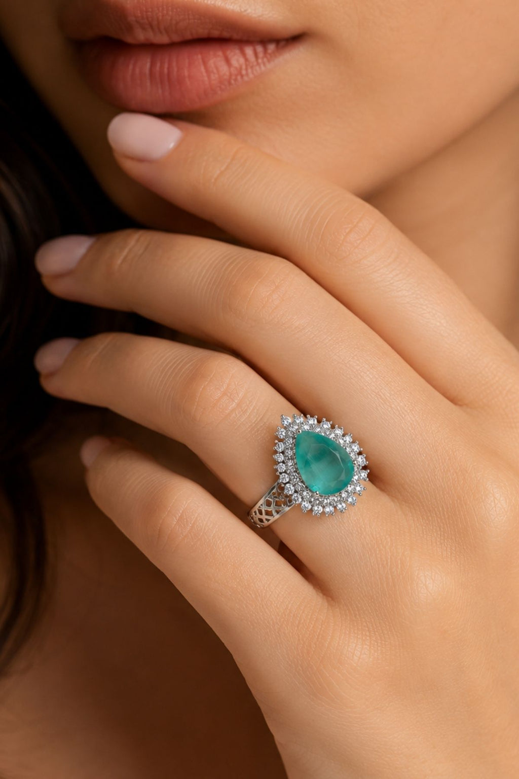 Sea Foam Green Statement Ring