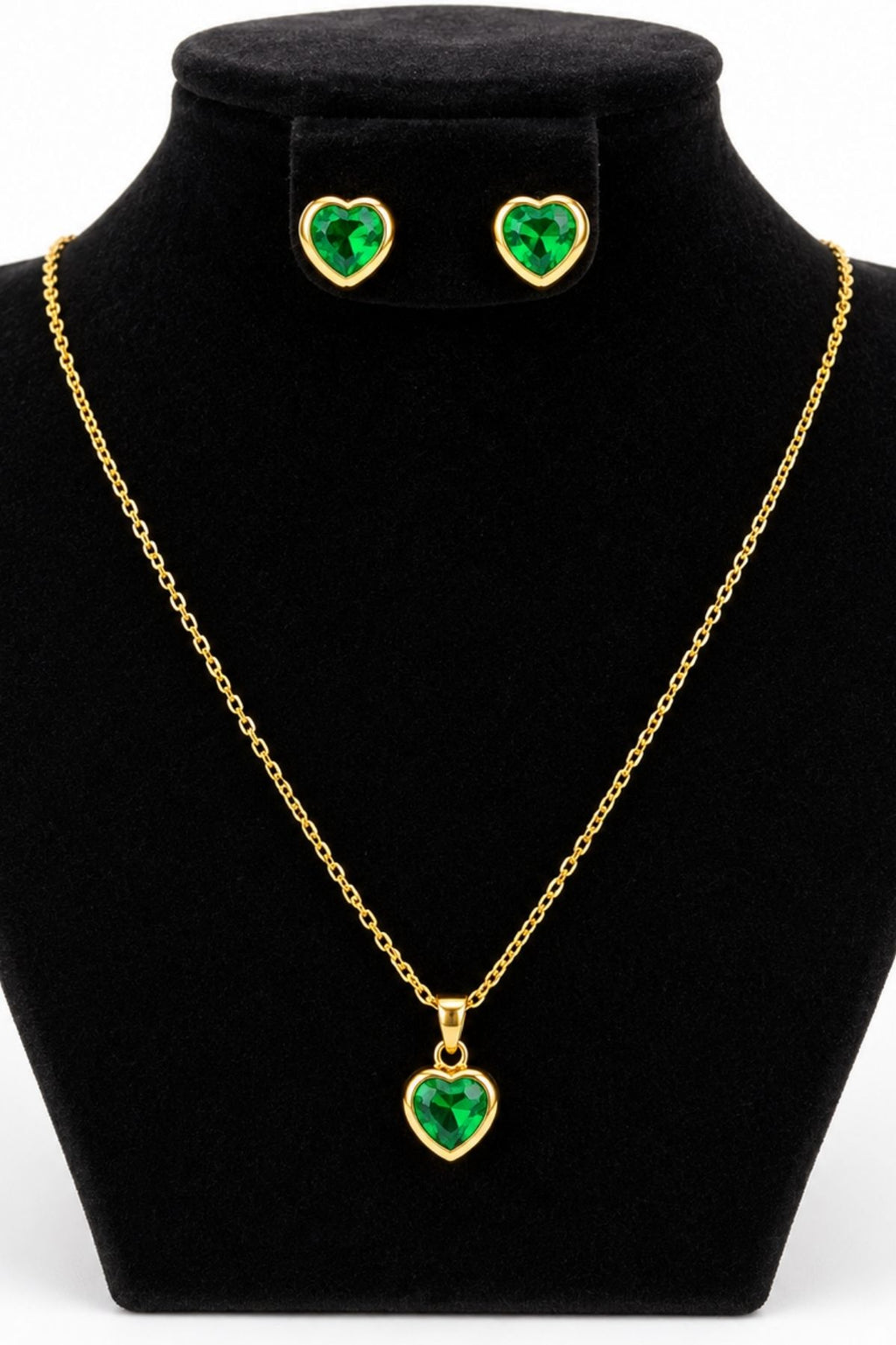 Heart Pendant Necklace & Earrings Set