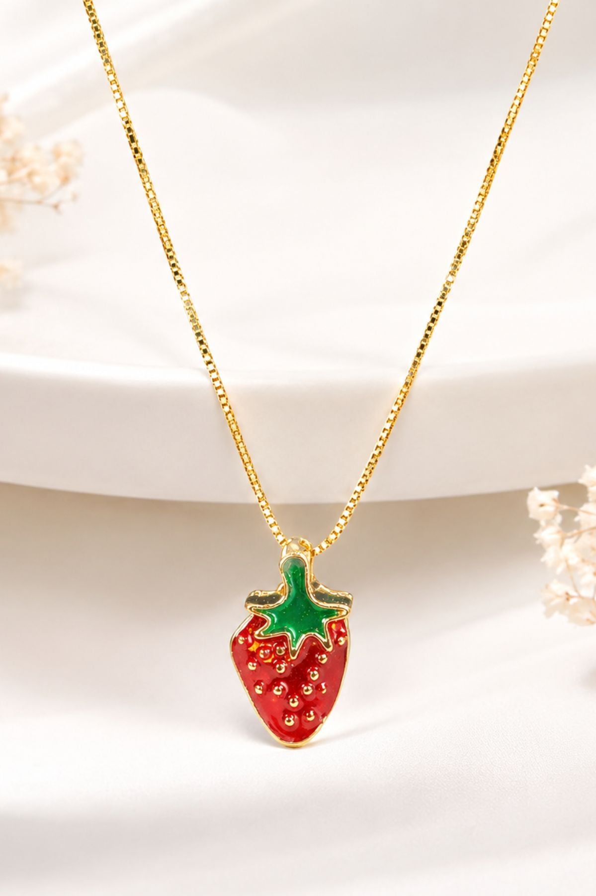 Red Strawberry Pendant Chain
