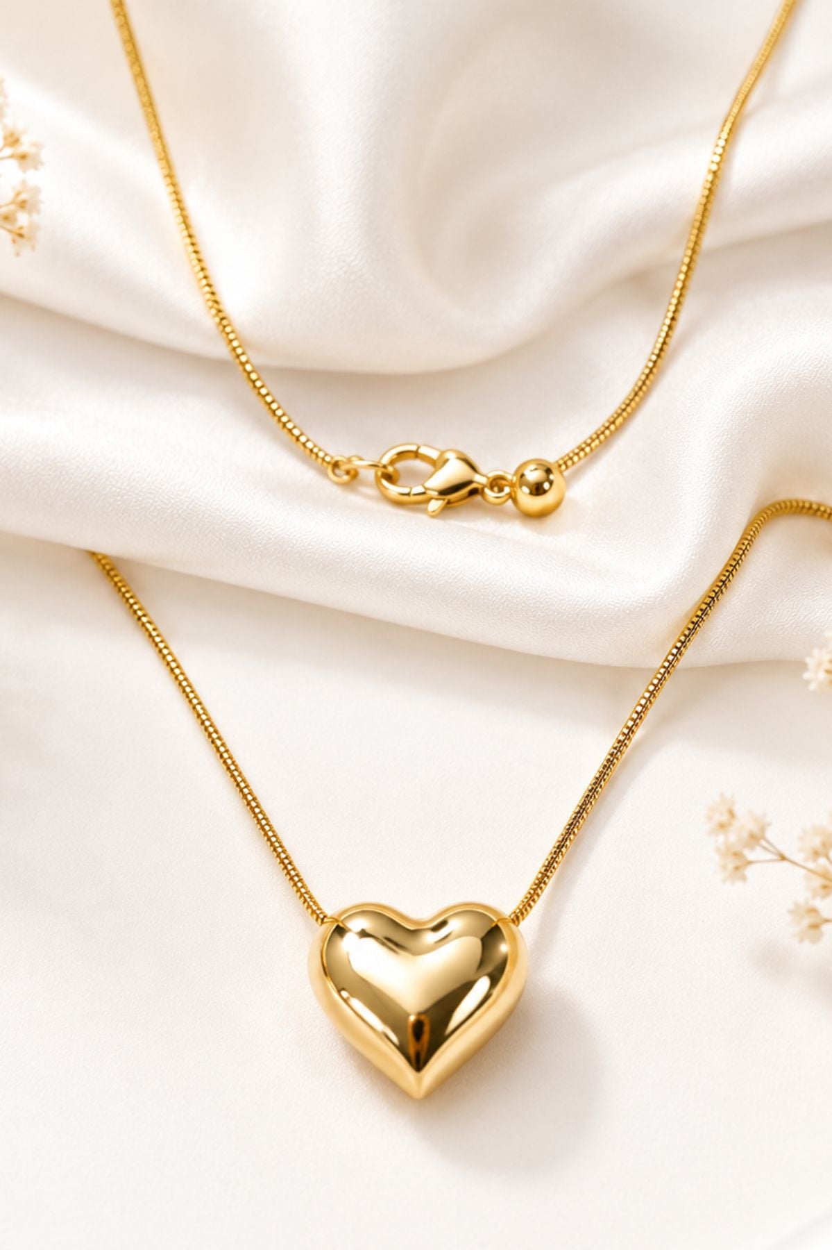 Golden Heart Charm Pendant Chain