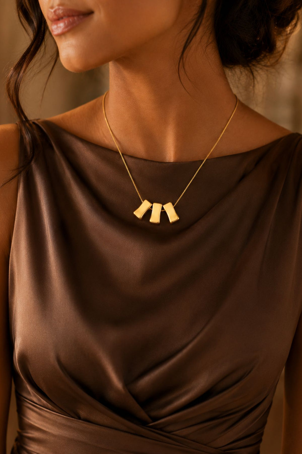Three Rectangular Pendant Chain