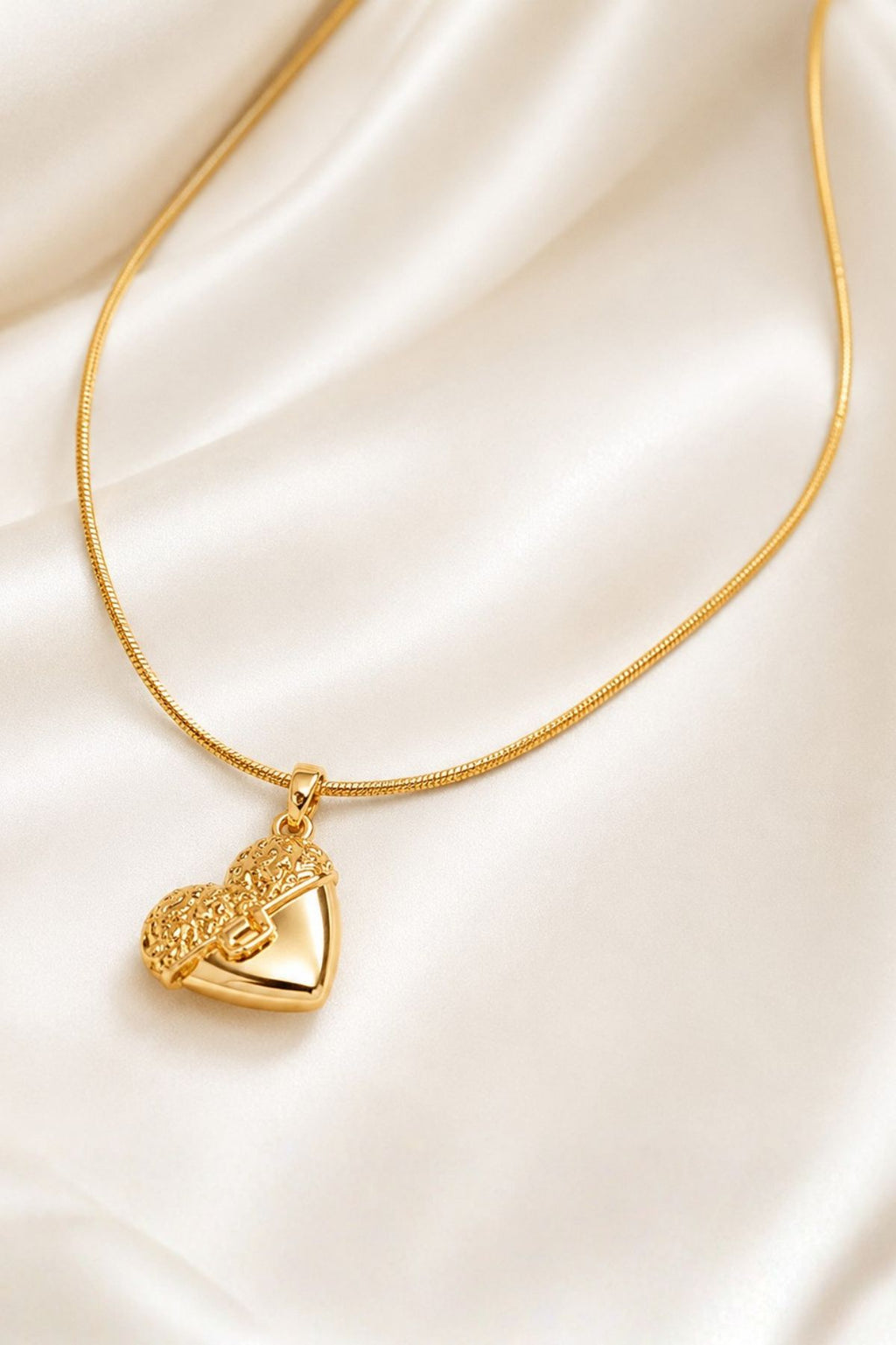 Gold-Plated Heart Pendant Chain
