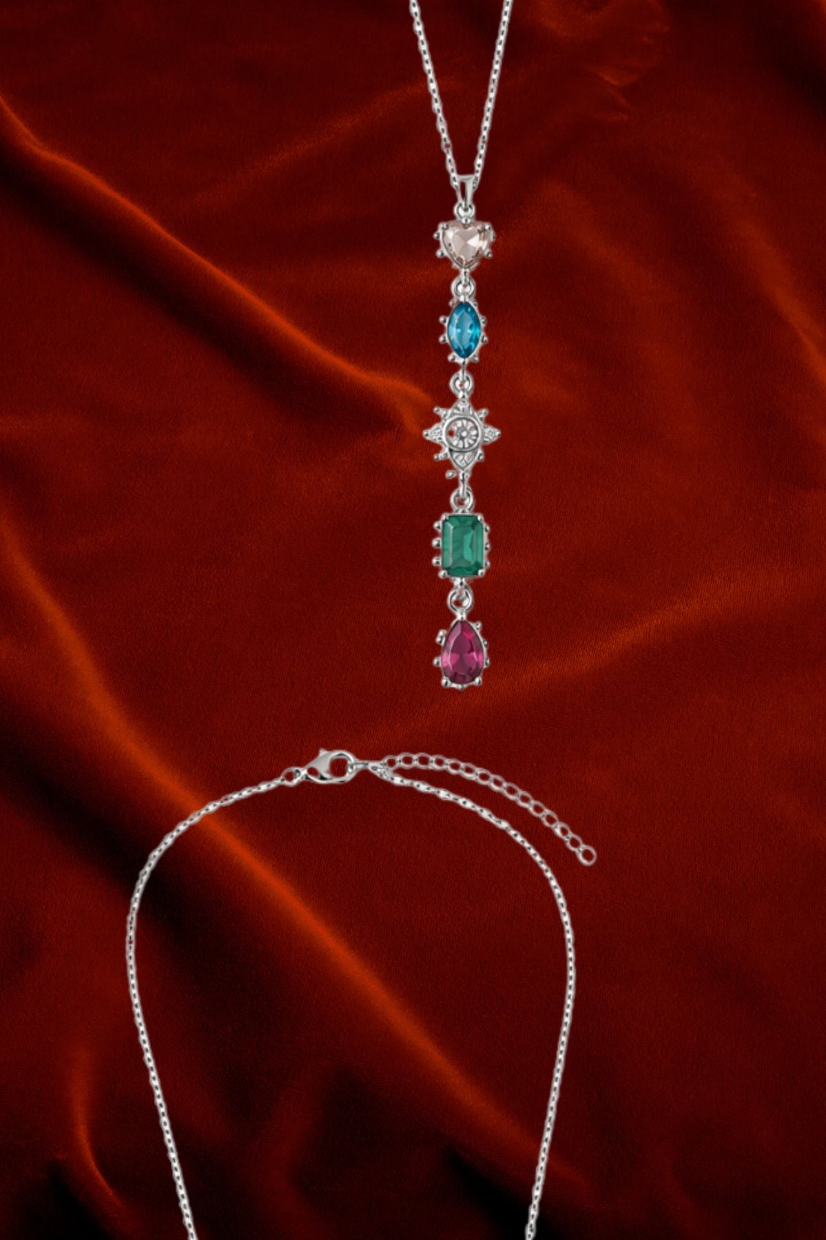 Multi Stone Pendant Chain
