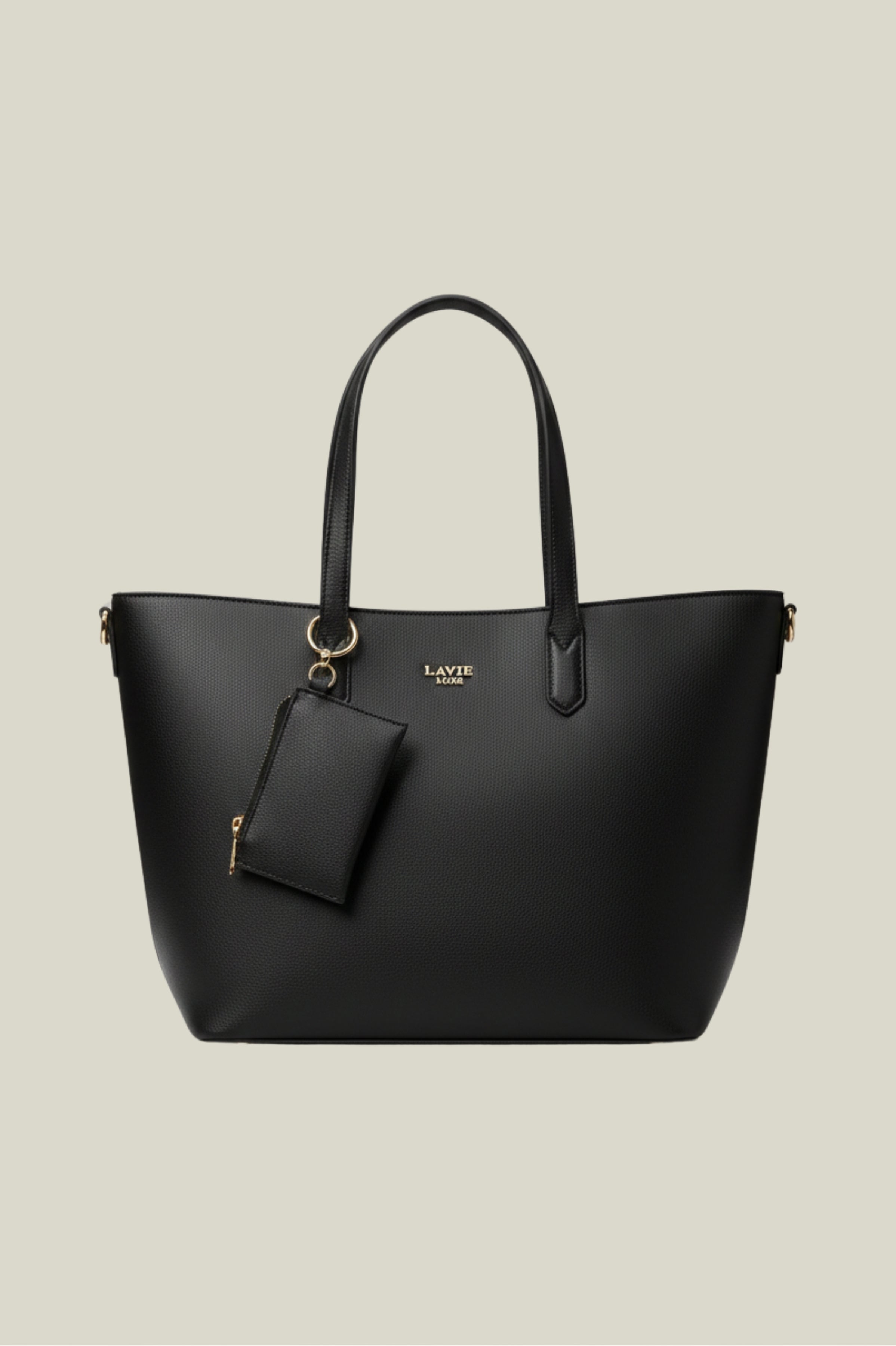 Lavie Luxe Hailey Solid Structured Tote Bag