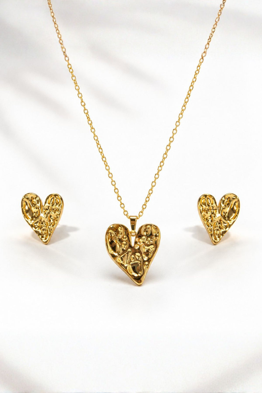 Heart Pendant Necklace & Earrings Set