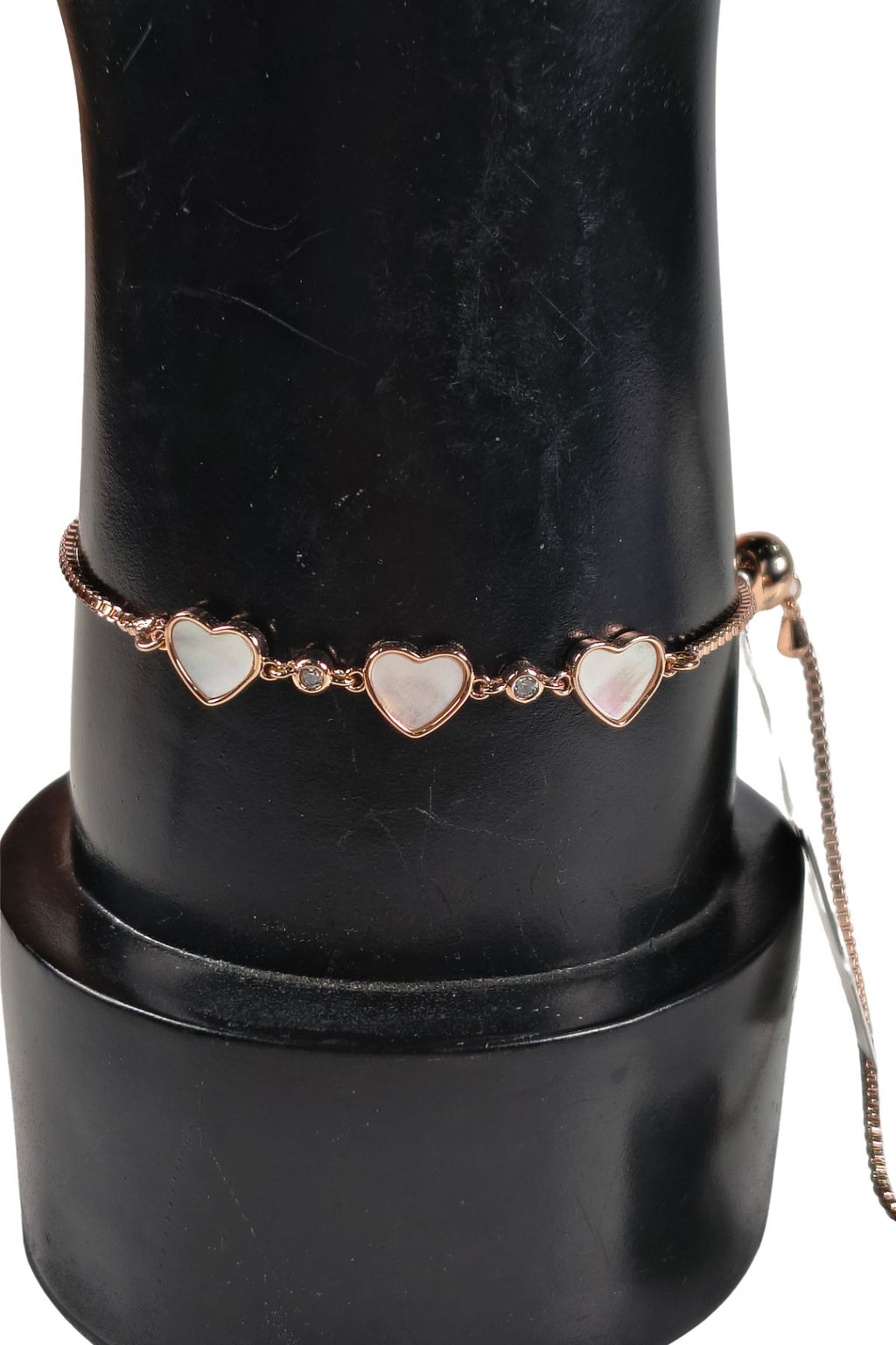 Golden Hearts Charm Diamond Bracelet