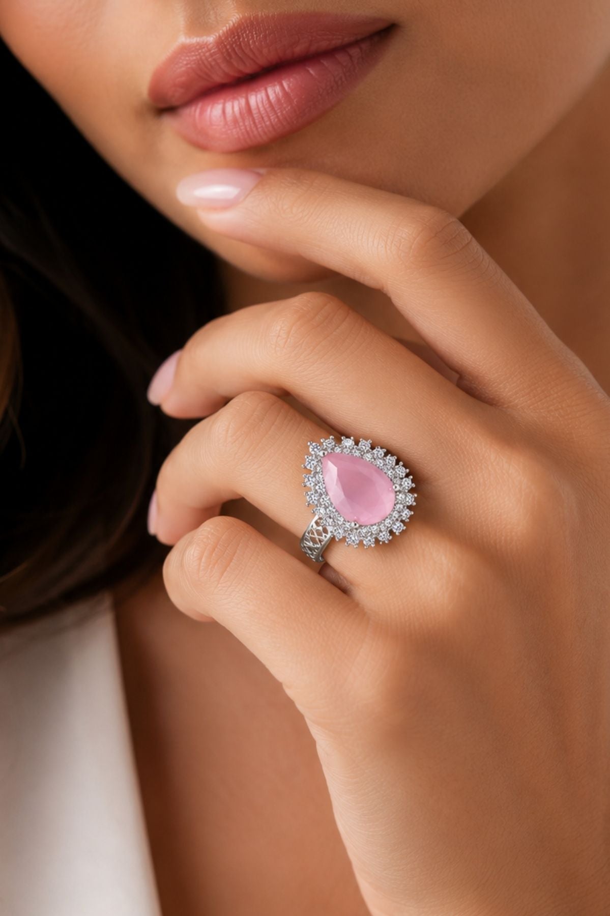 Baby Pink Statement Ring