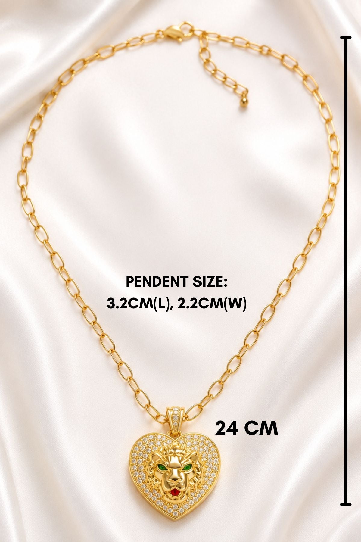 Lion Head Motif Pendant Chain