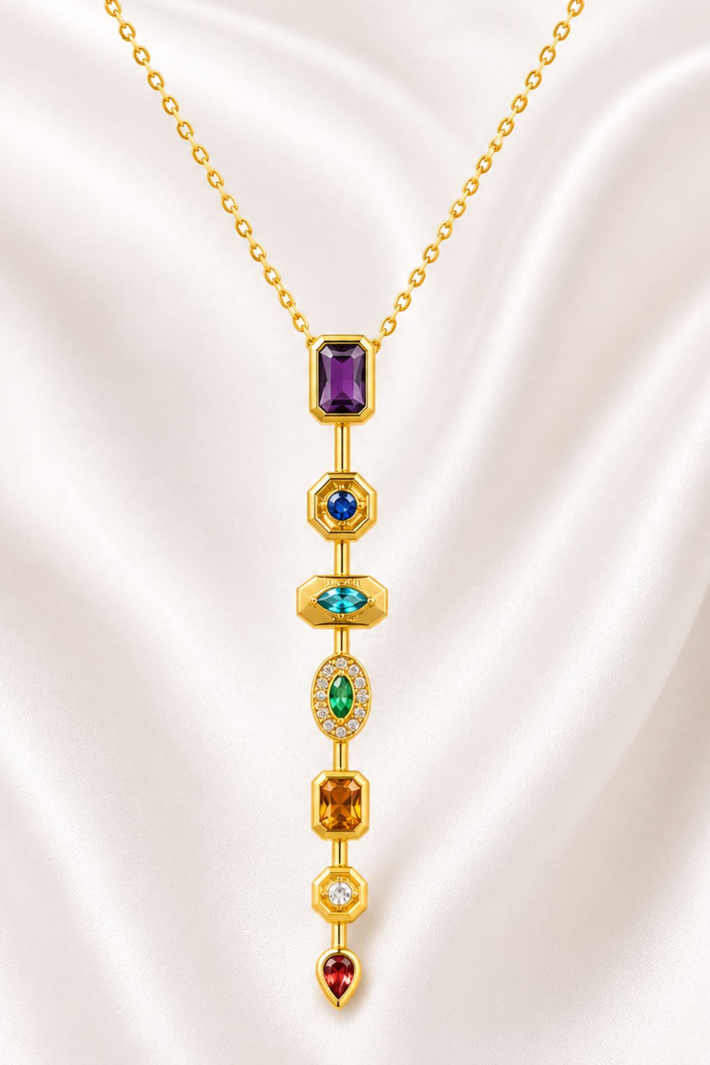 Colorful Zircon Stones Necklace