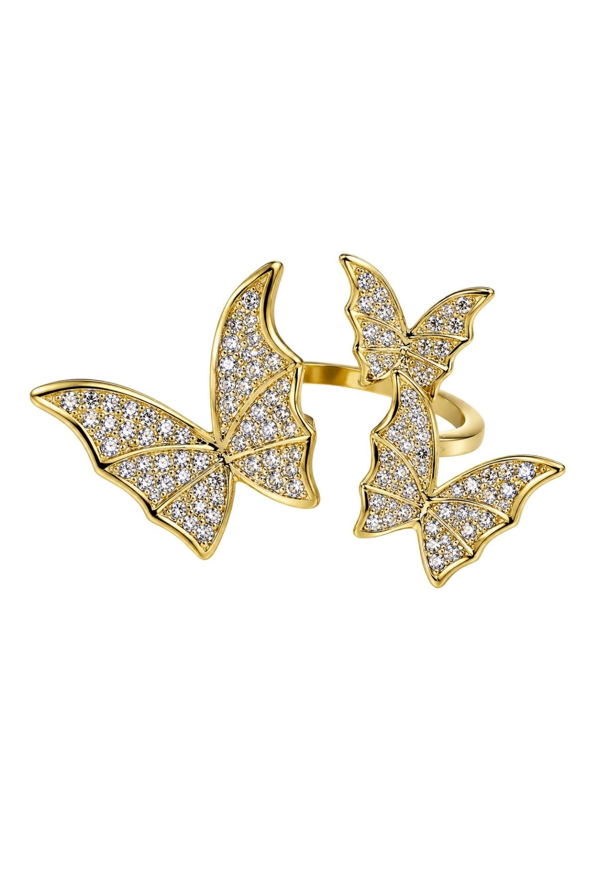Adjustable Multiple Butterfly Ring