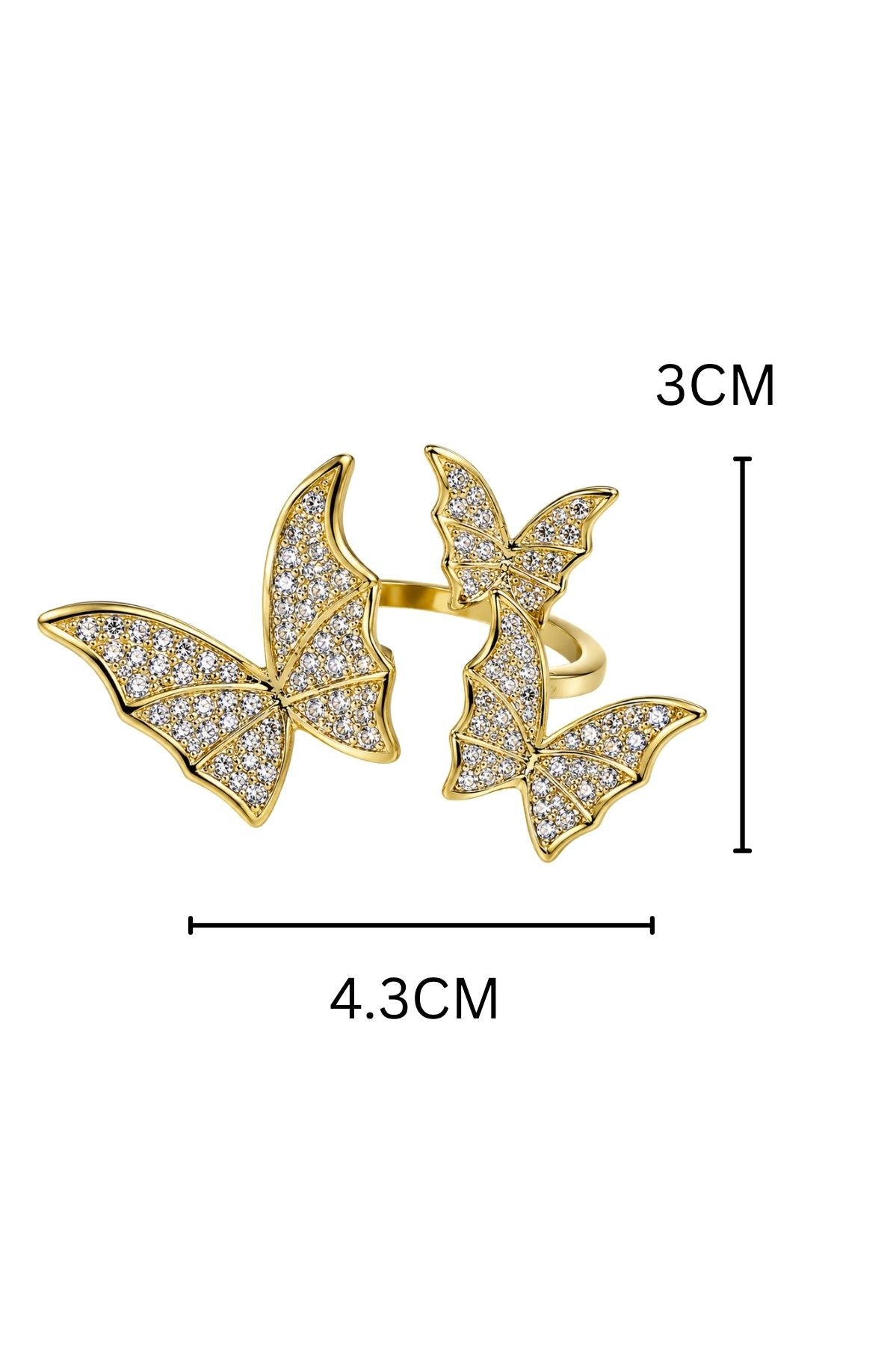 Adjustable Multiple Butterfly Ring