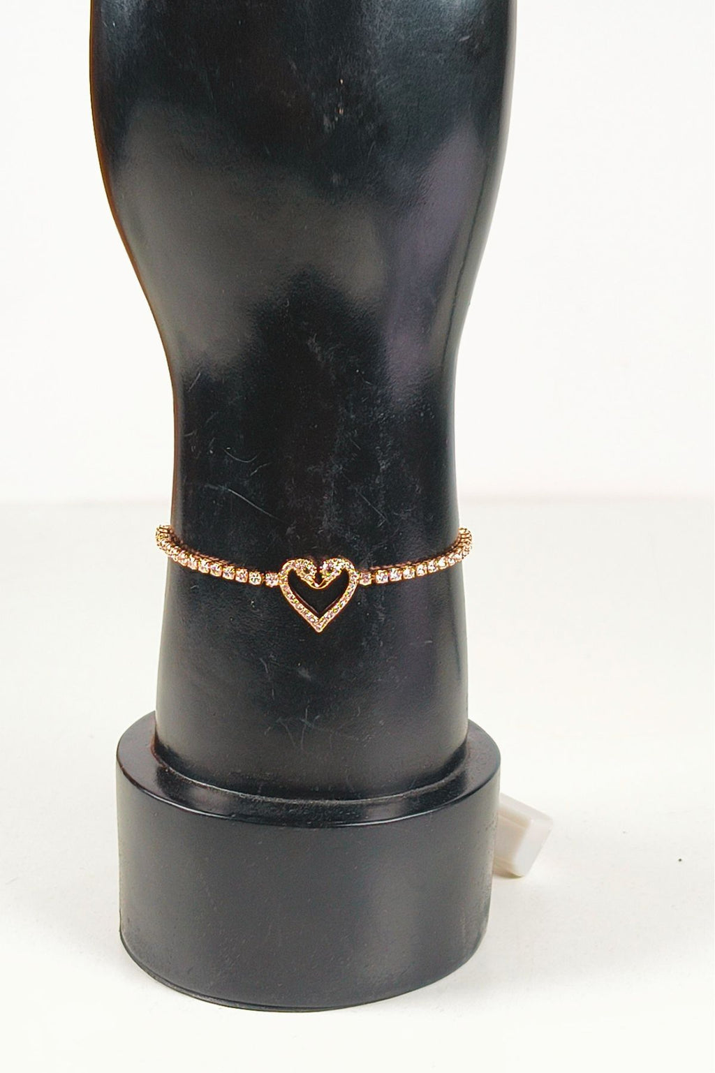 Rhinestone Heart Shaped Drawstring Tennis Bracelet