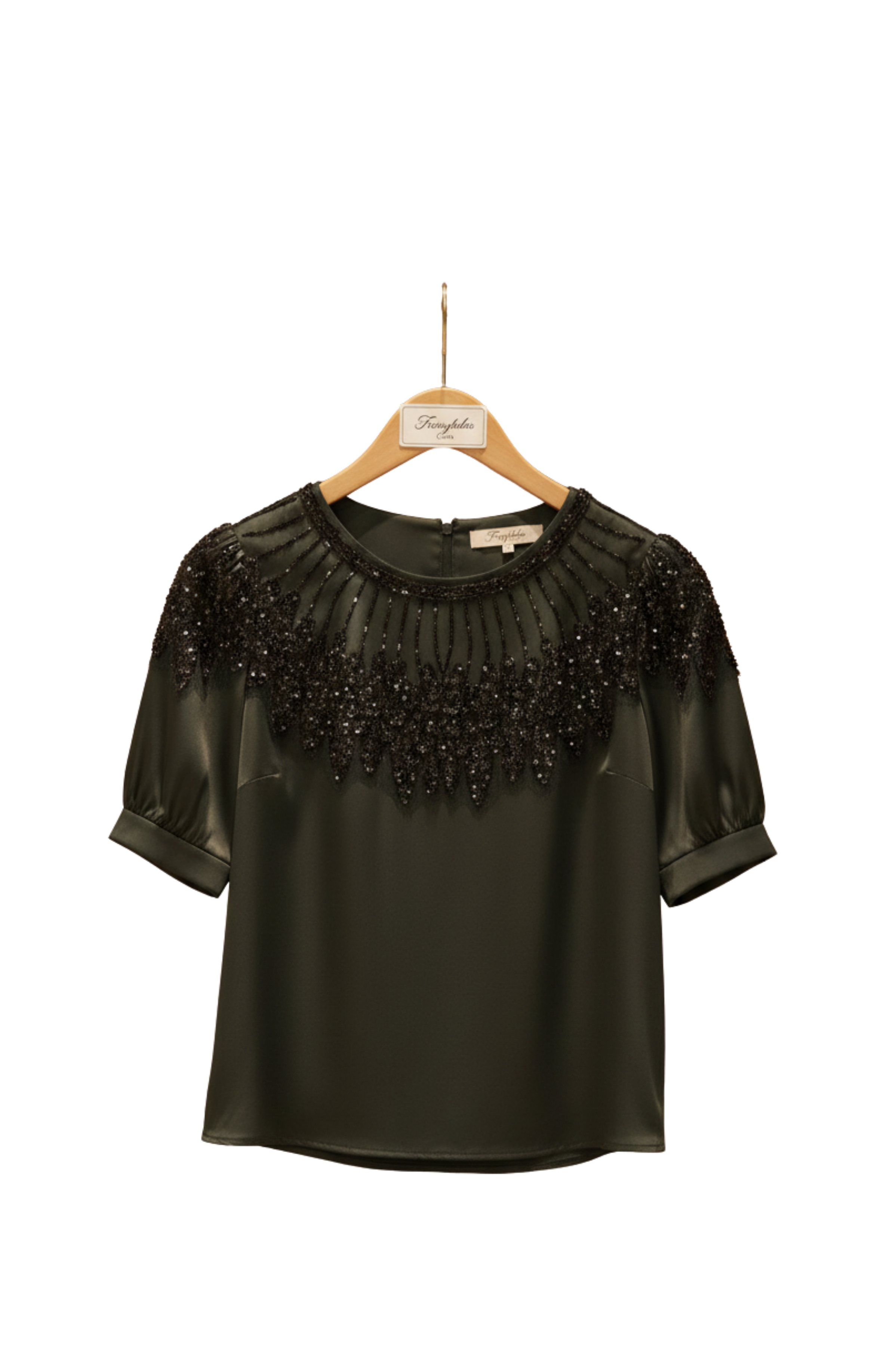 Dark Green Sequin Embellished Party Wear Top for Women