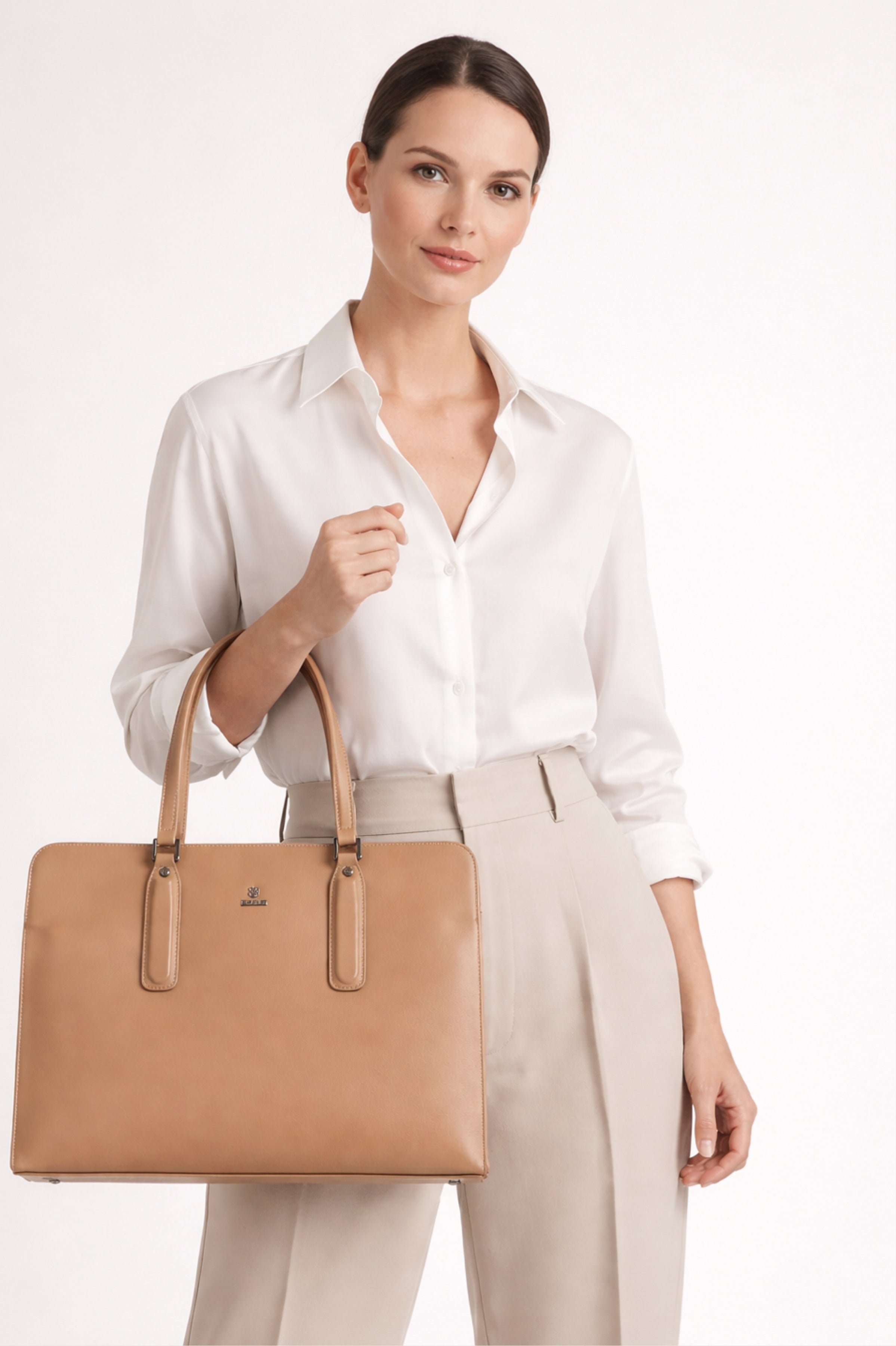 Bexlee Solid Structured Travel Brown Bag – Large, Stylish & Durable