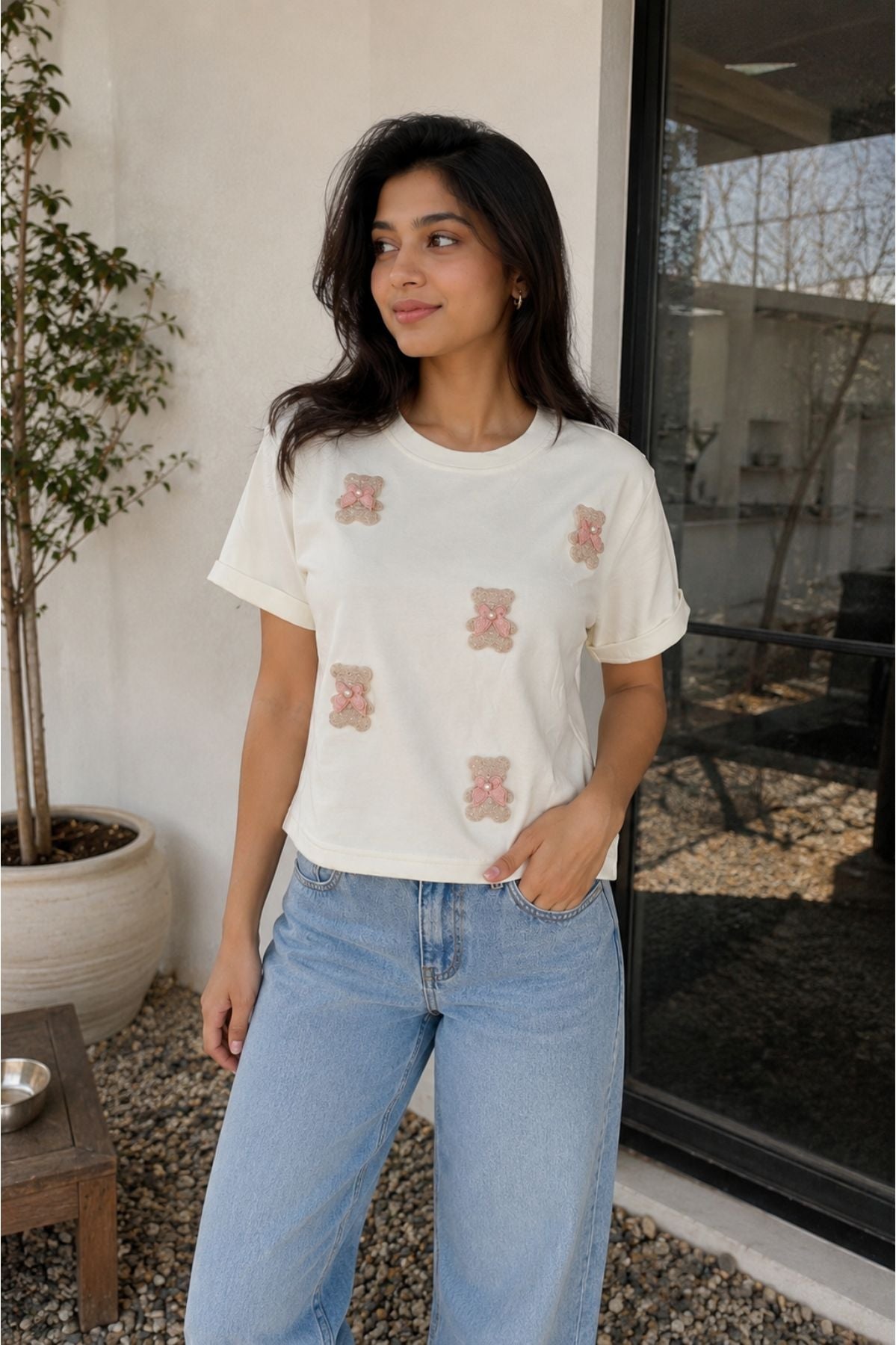 3D Teddy Bear Graphic T-Shirt