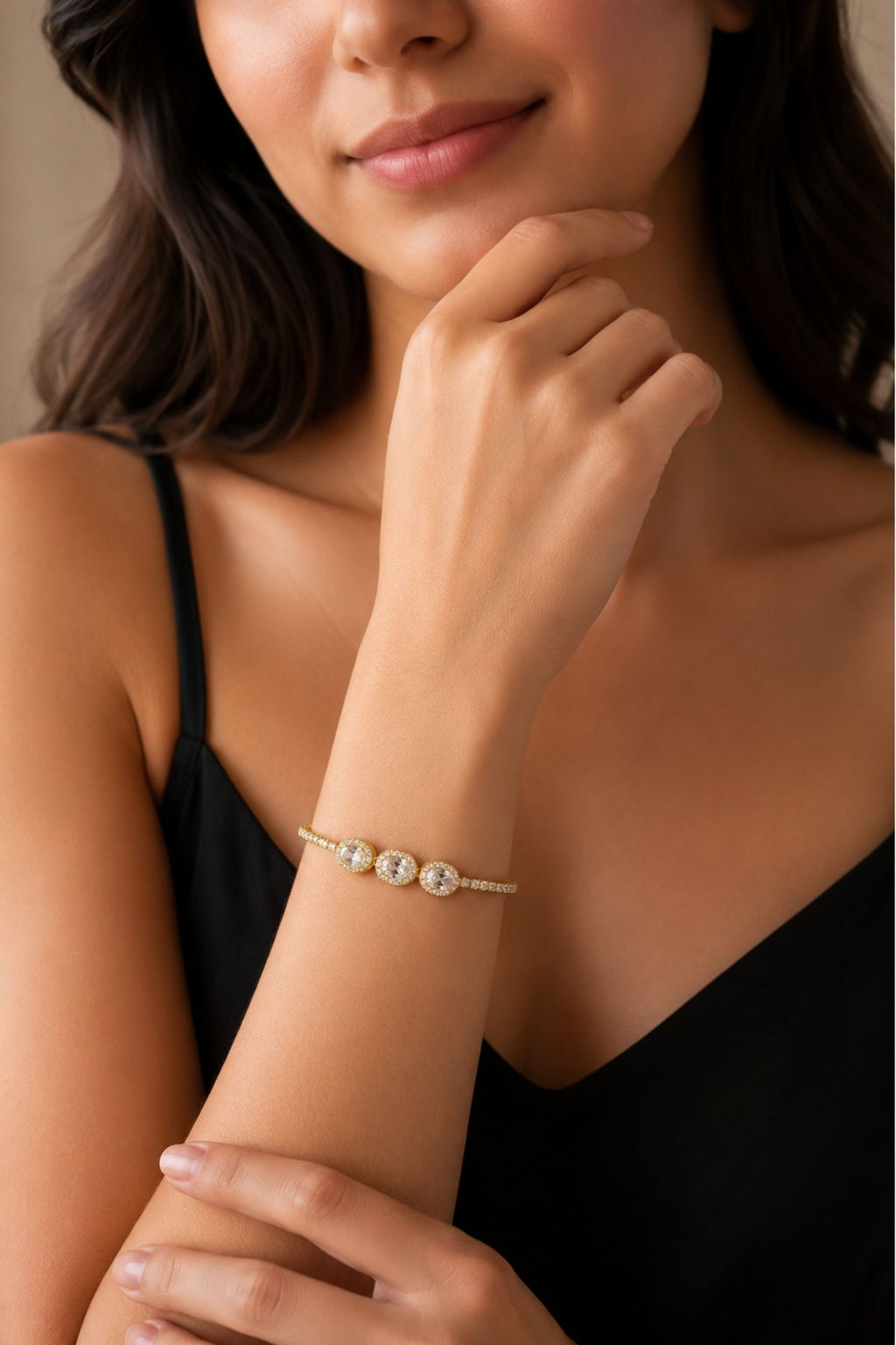 Triple Halo Elegance Bracelet