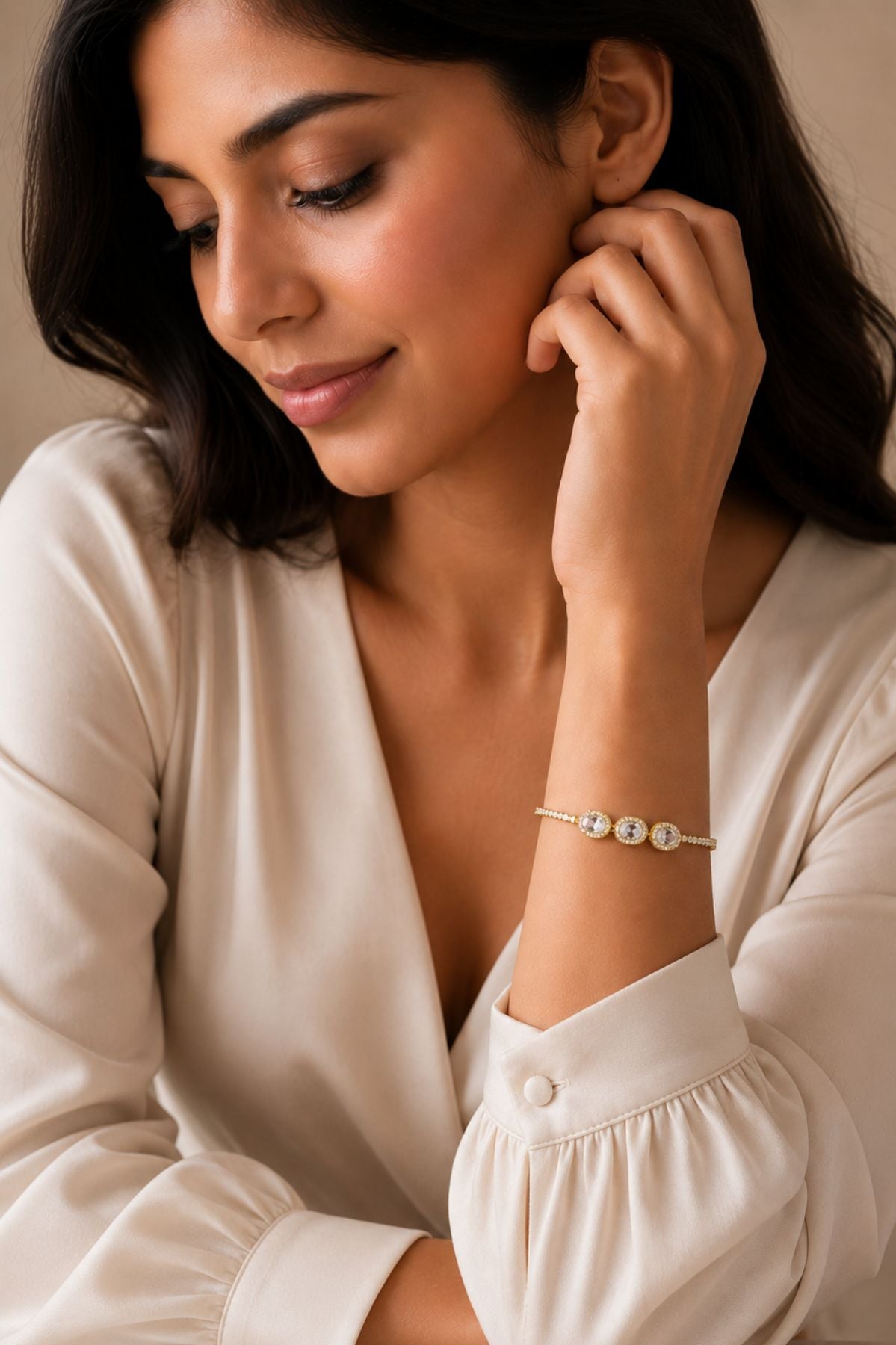 Triple Halo Elegance Bracelet
