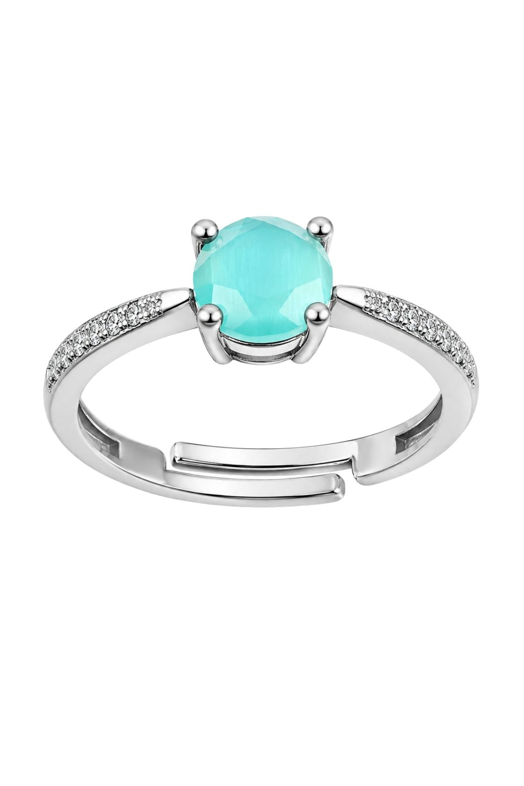 Sea Foam Green Stone Studded Ring – Stainless Steel Ring