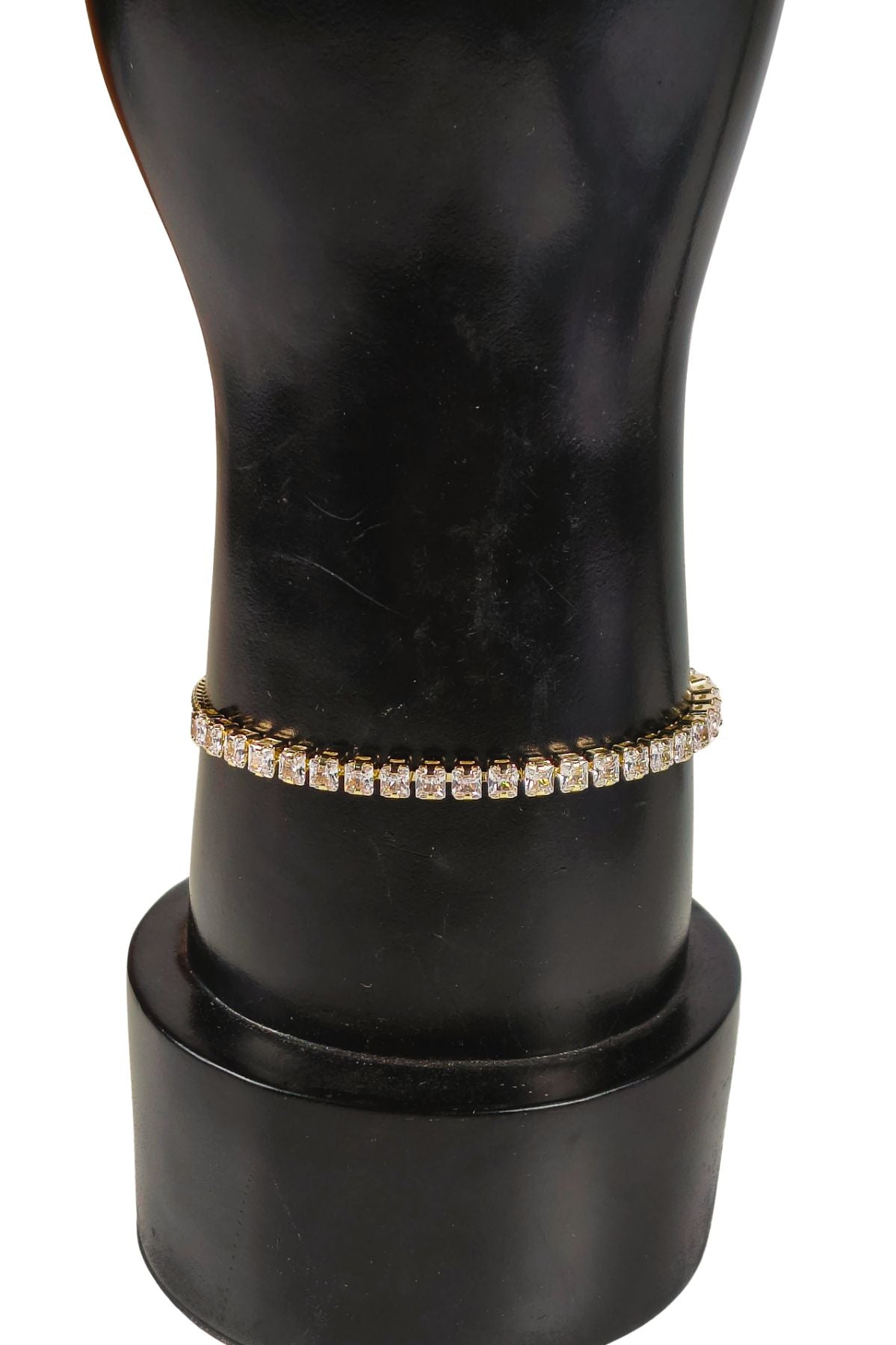 Gold Plated Square Luxe Tennis Bracelet