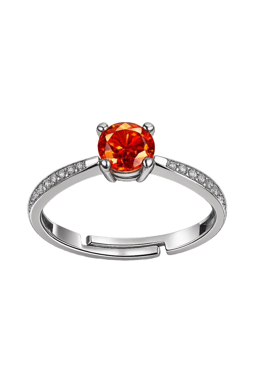 Orange Stone Studded Ring – Stainless Steel Fashion Ring
