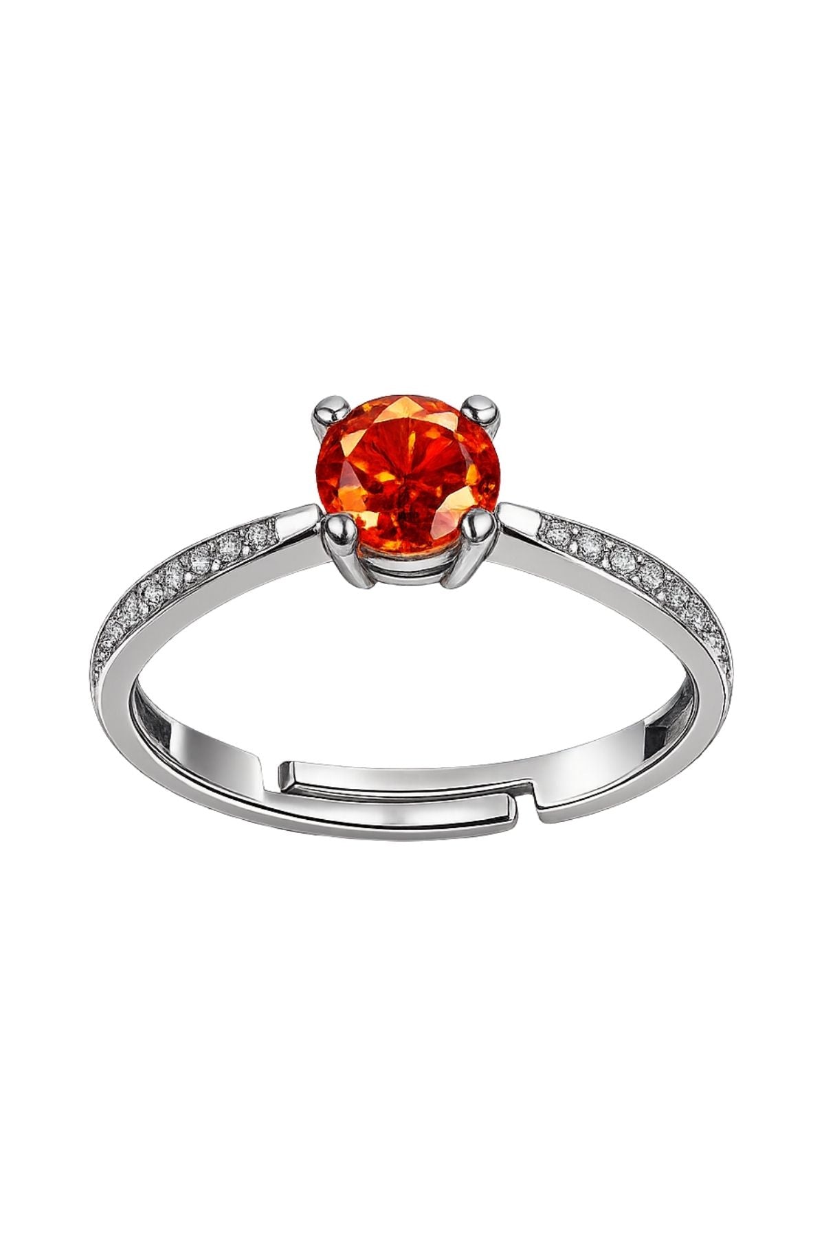 Orange Stone Studded Ring – Stainless Steel Fashion Ring