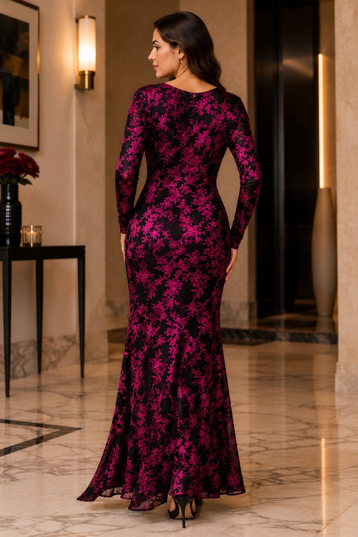 Purple Velvet Bodycon Party Dress