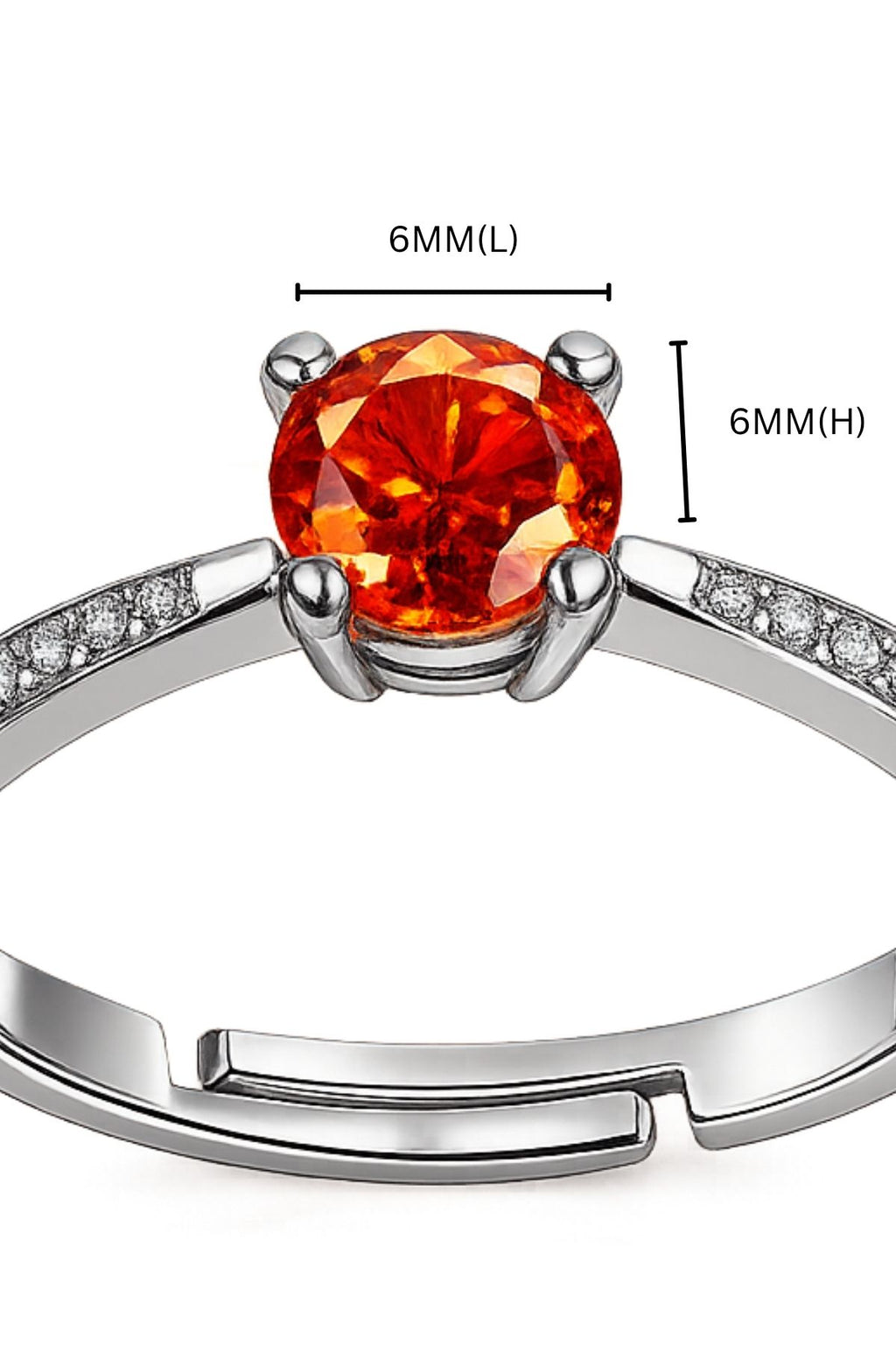 Orange Stone Studded Ring – Stainless Steel Fashion Ring
