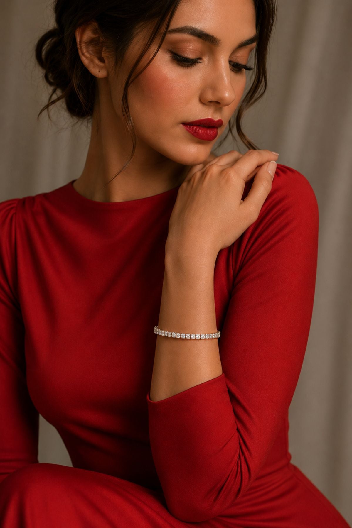 Gold Plated Square Luxe Tennis Bracelet