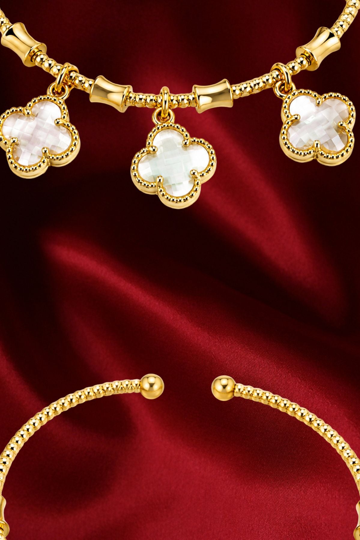 Golden Flower Drop Kada Bracelet – Gold Stainless Steel Bangle
