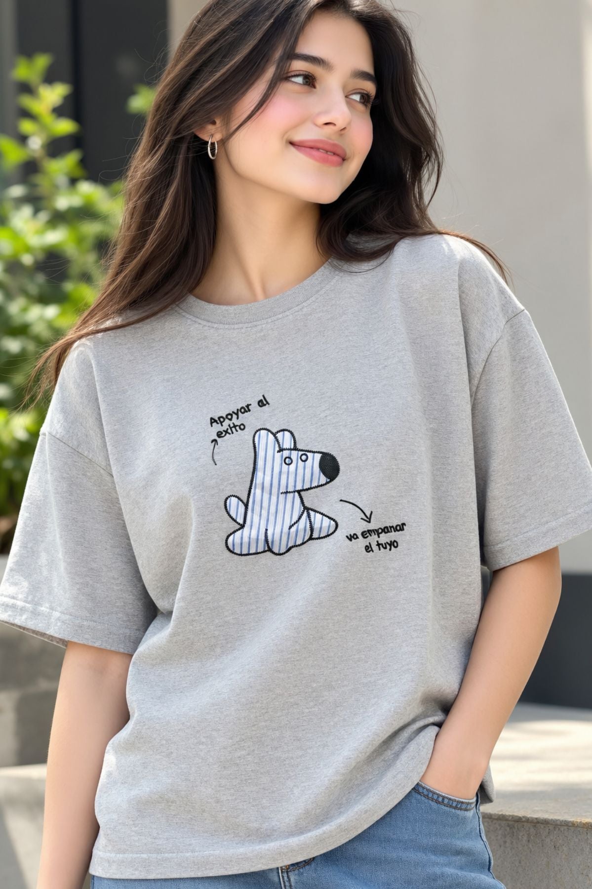 Rhea Grey Round Neck Half Sleeve T-Shirt