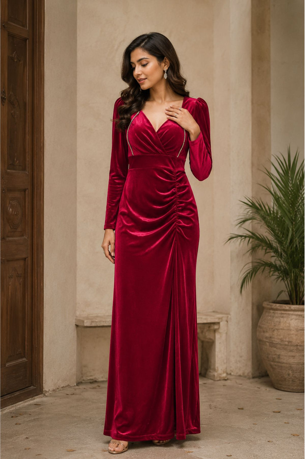 Women's Velvet Maxi Dress