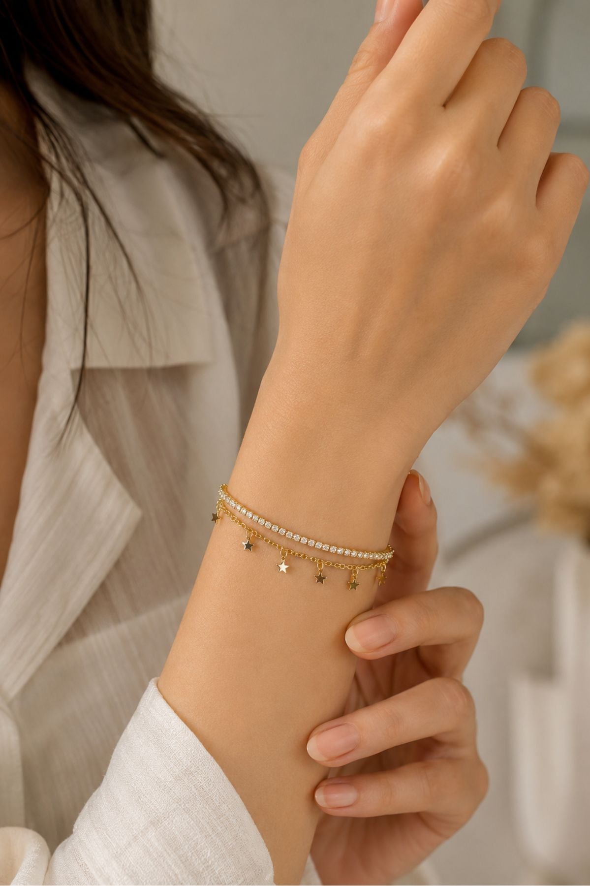 Starlit Charm Tennis Bracelet