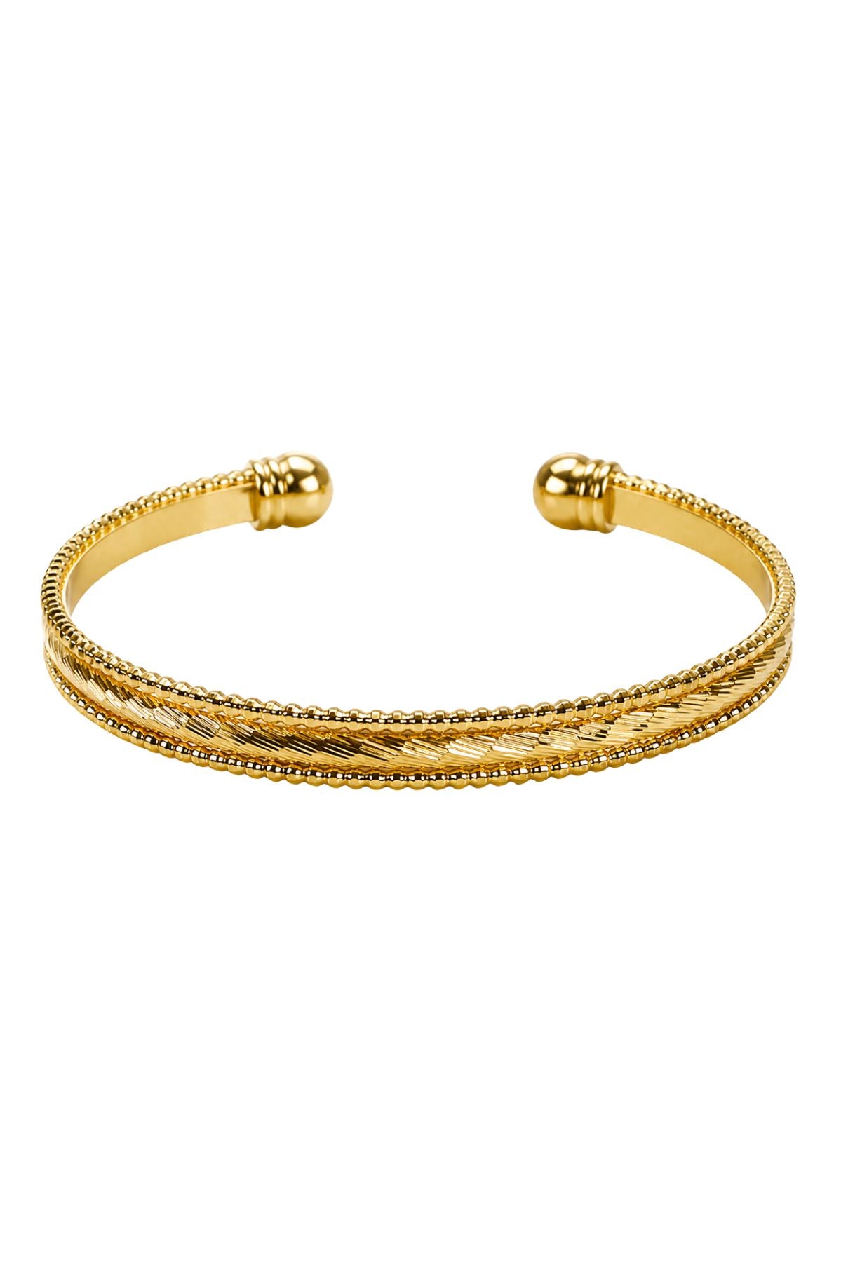 Golden Stainless Steel Kada Bracelet – Classic Gold Bangle