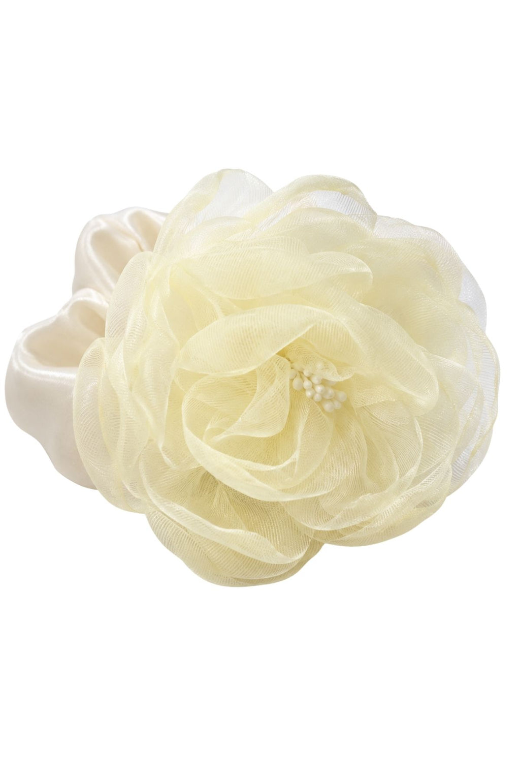 Blush Bloom Hair Tie - Elegant Sheer Mesh Floral Hair Accessory
