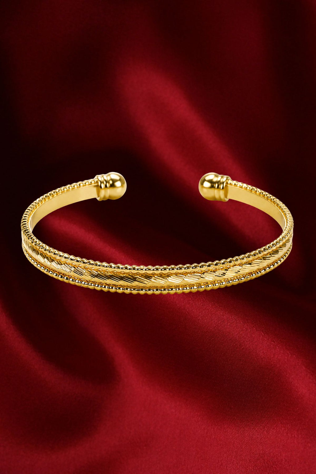 Golden Stainless Steel Kada Bracelet – Classic Gold Bangle