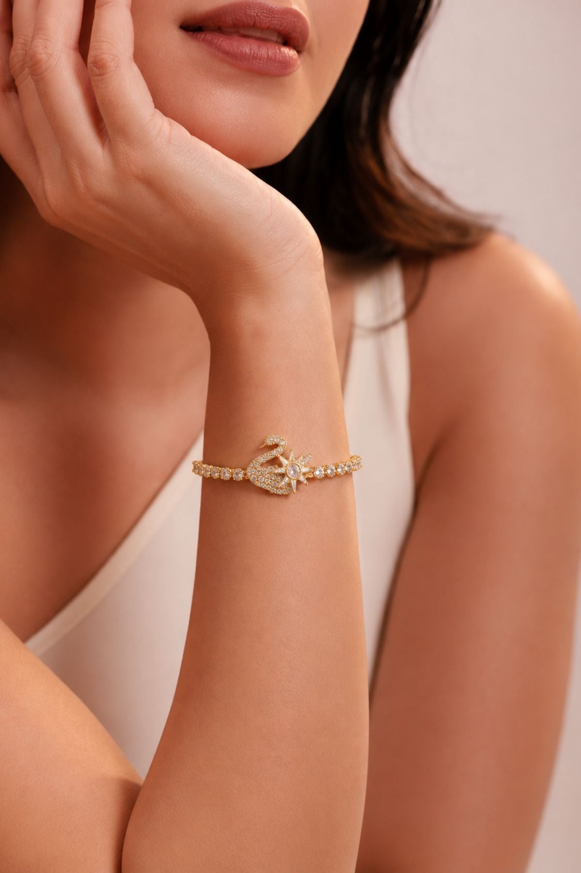 Star Charm Gold-Plated Adjustable Bracelet
