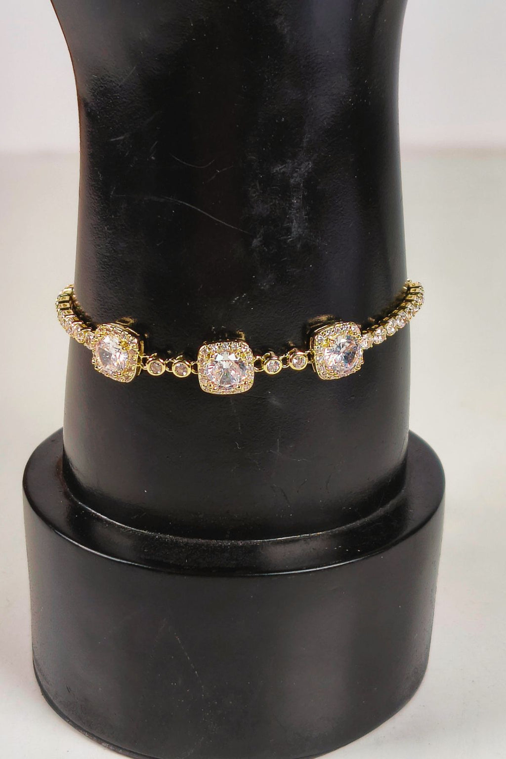 Golden Square Bazel Diamond Bracelet