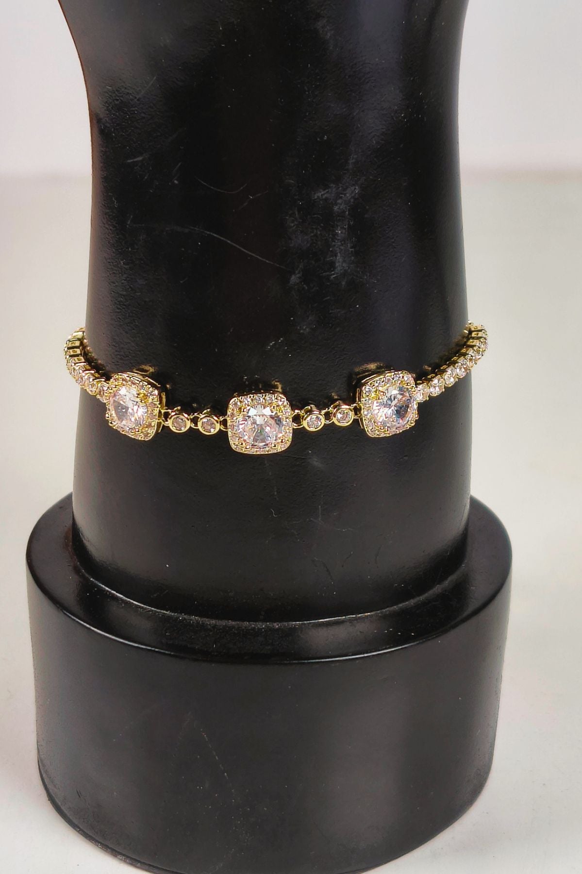 Golden Square Bazel Diamond Bracelet