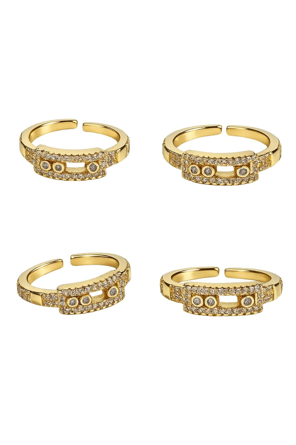Clear Stone Accent Golden Ring