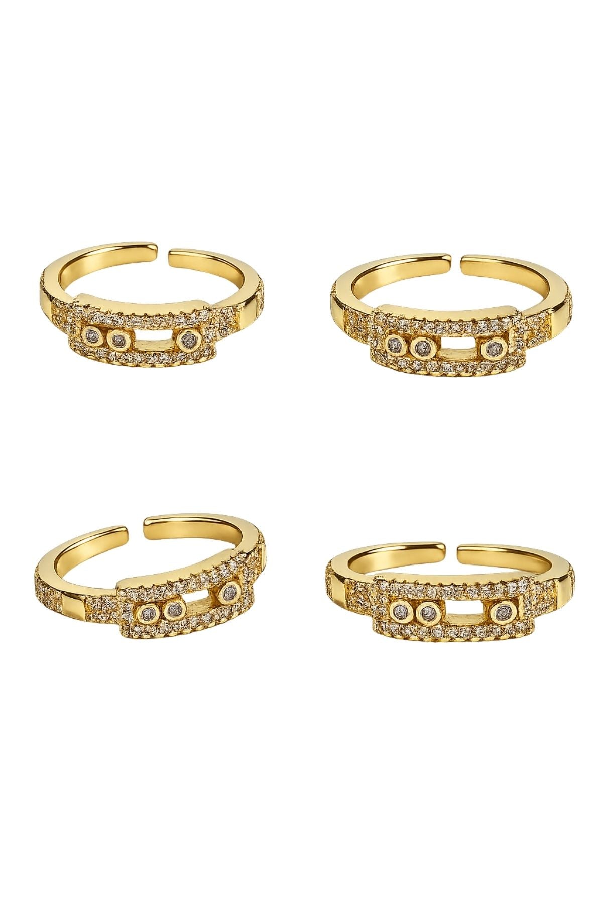 Clear Stone Accent Golden Ring