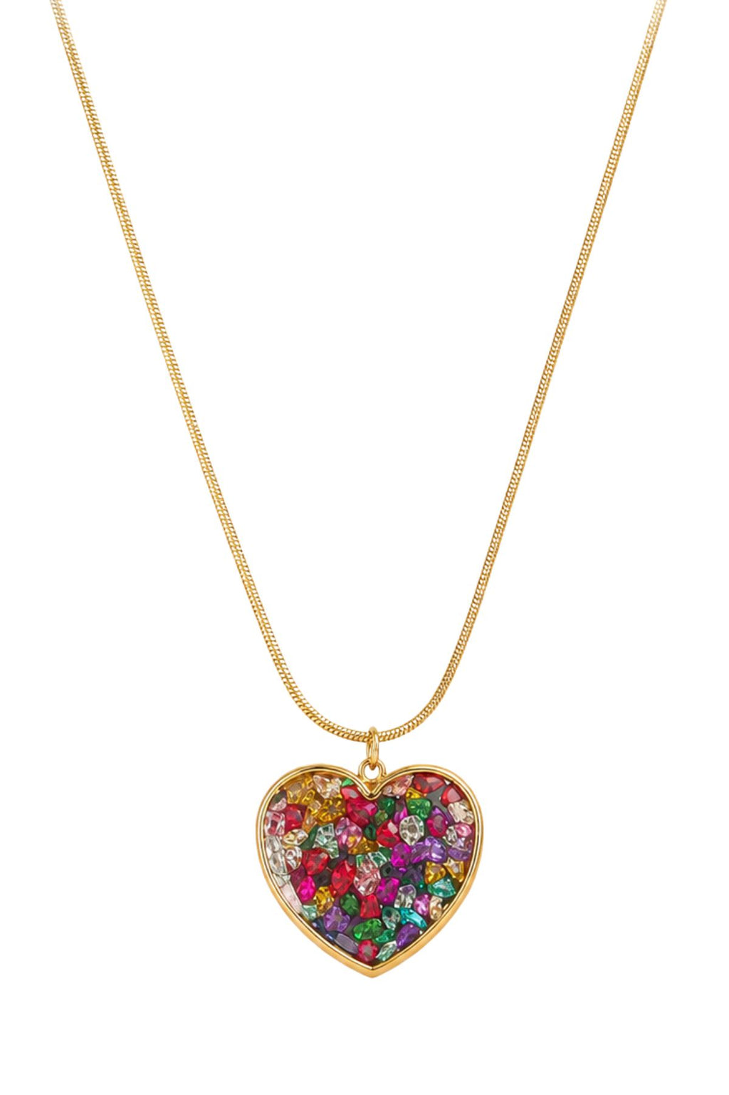 Glitter Heart Resin Pendant Chain