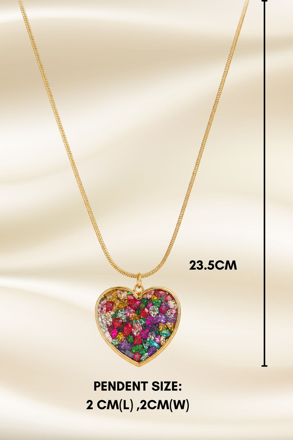Glitter Heart Resin Pendant Chain