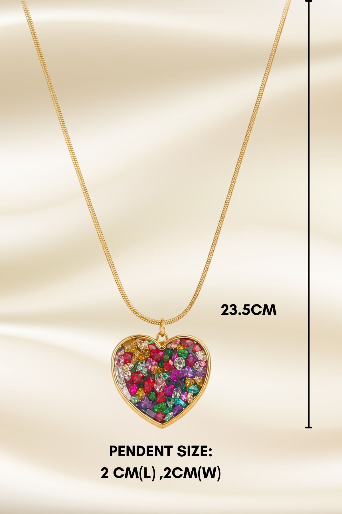 Glitter Heart Resin Pendant Chain