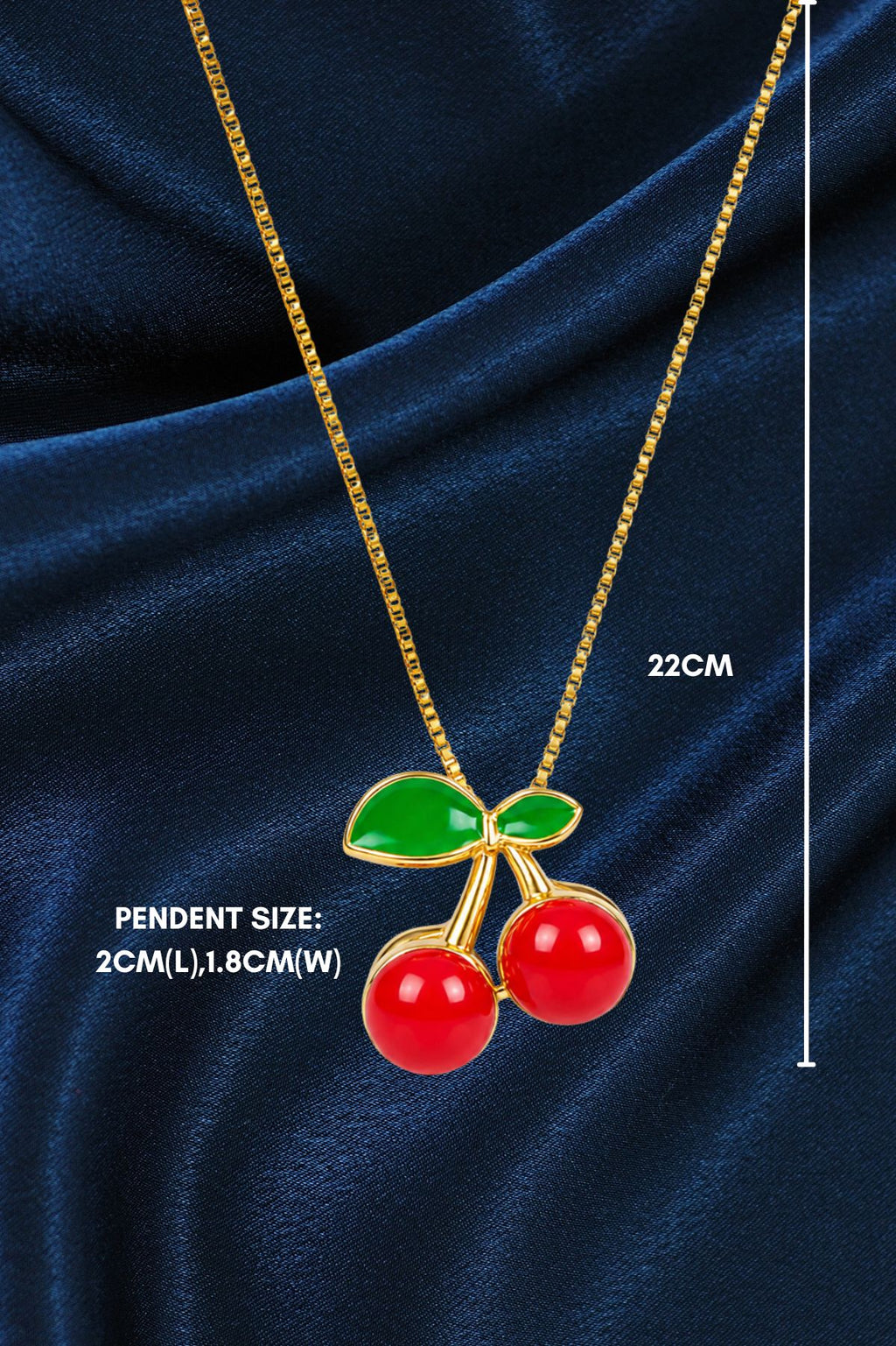 Gold-Tone Cherry Charm Pendant Chain
